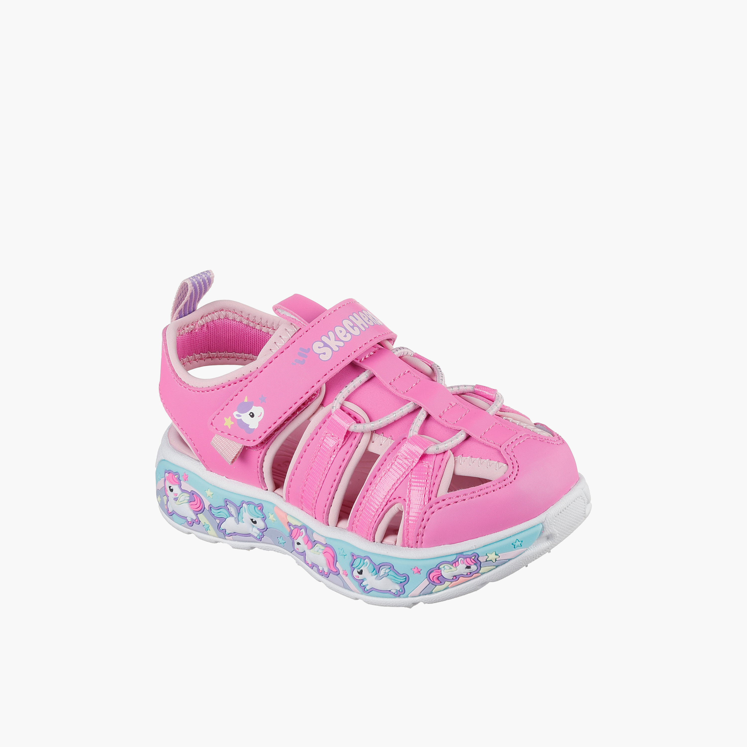 صندل بشريط إغلاق سبلاش بلاي سين من سكيتشرز - 303162N-PKLP-CP-baby-girls-shoes-sandals-image-1
