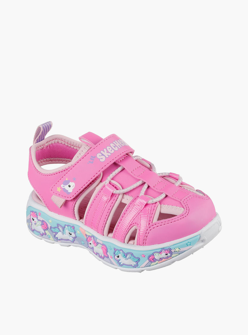 صندل بشريط إغلاق سبلاش بلاي سين من سكيتشرز - 303162N-PKLP-CP-baby-girls-shoes-sandals-image-1