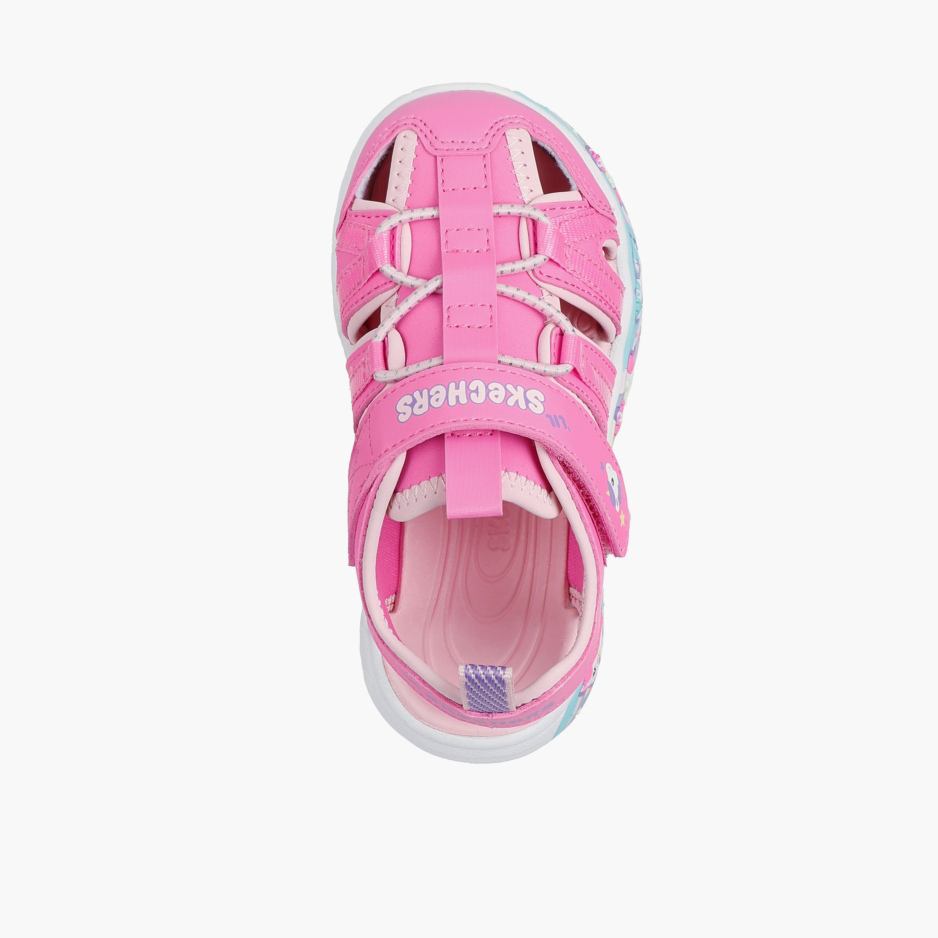 صندل بشريط إغلاق سبلاش بلاي سين من سكيتشرز - 303162N-PKLP-CP-baby-girls-shoes-sandals-image-2