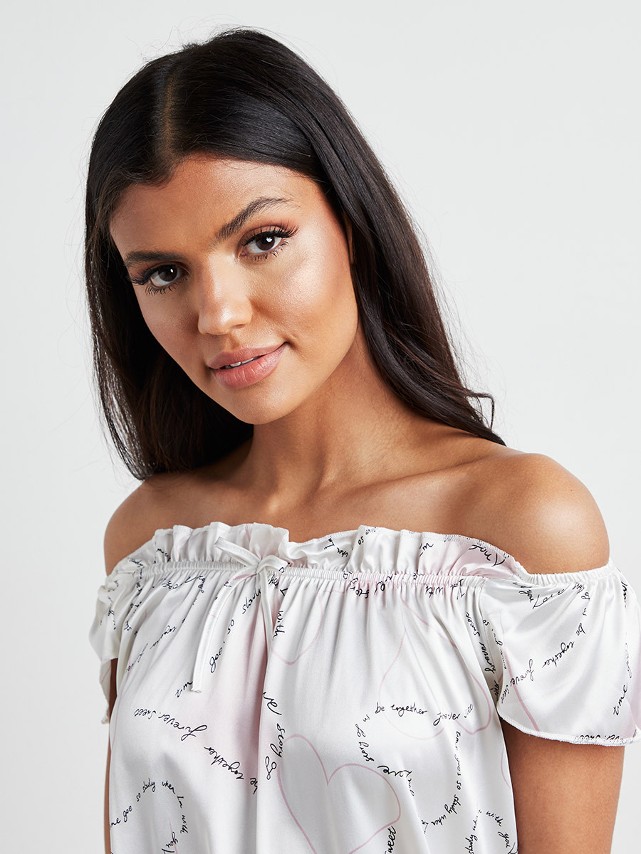 فستان سهرة مطبوع بتفاصيل كشكش من ستايلي-women-clothing-nightwear-nighties-image-3