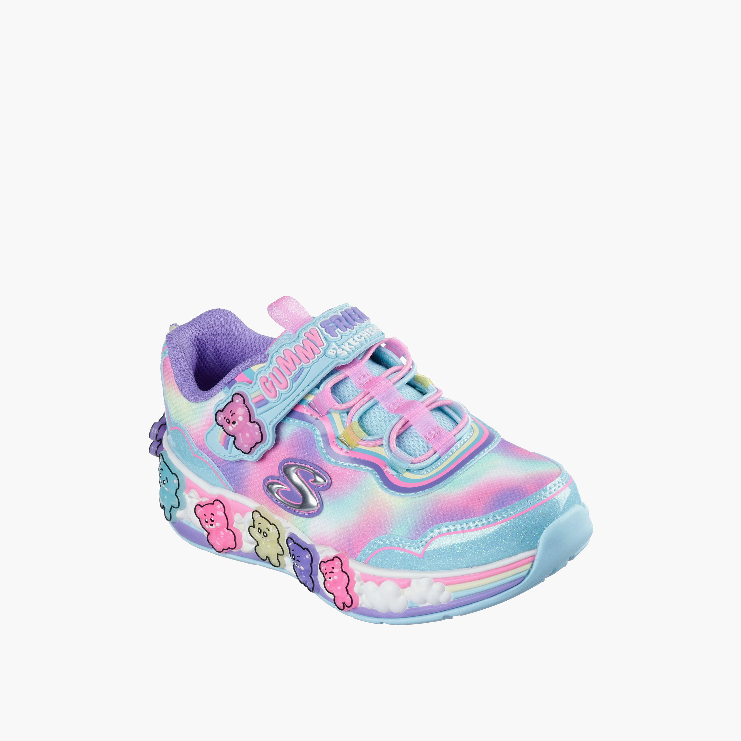 Skechers Girls Gummy Friends Light-Up Hook & Loop Walking Shoes-girls-shoes-sneakers-image-1