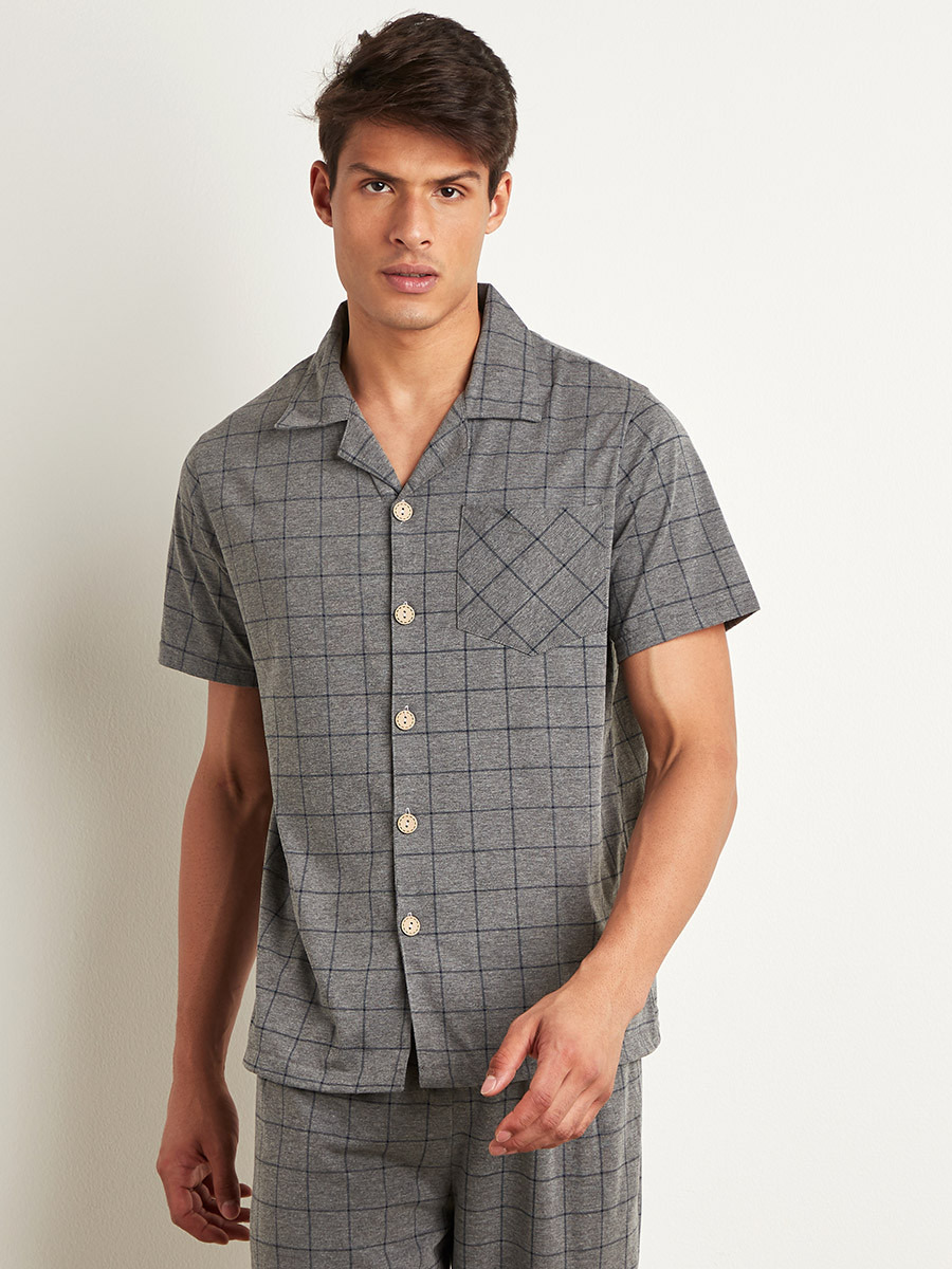 مجموعة من قميص وبنطلون بيجاما من ستايلي-men-clothing-nightwear-sets-image-1