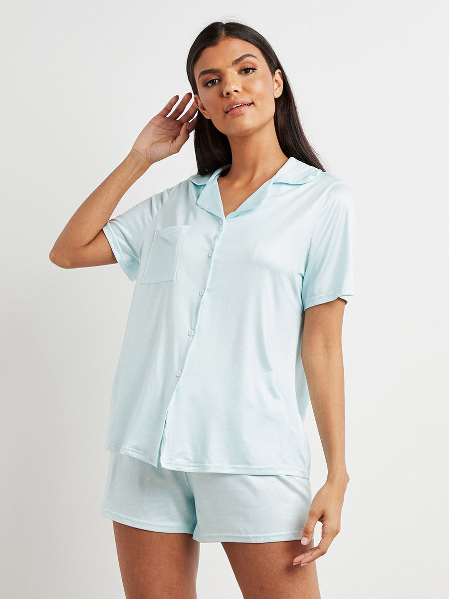 مجموعة من قميص منقط وشورت من ستايلي-women-clothing-nightwear-pyjamas-bottoms-image-3