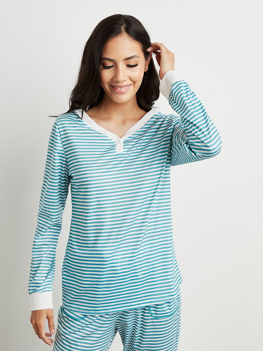 مجموعة من تيشيرت وبنطلون بيجاما من ستايلي-women-clothing-nightwear-pyjamas-longsets-image-2
