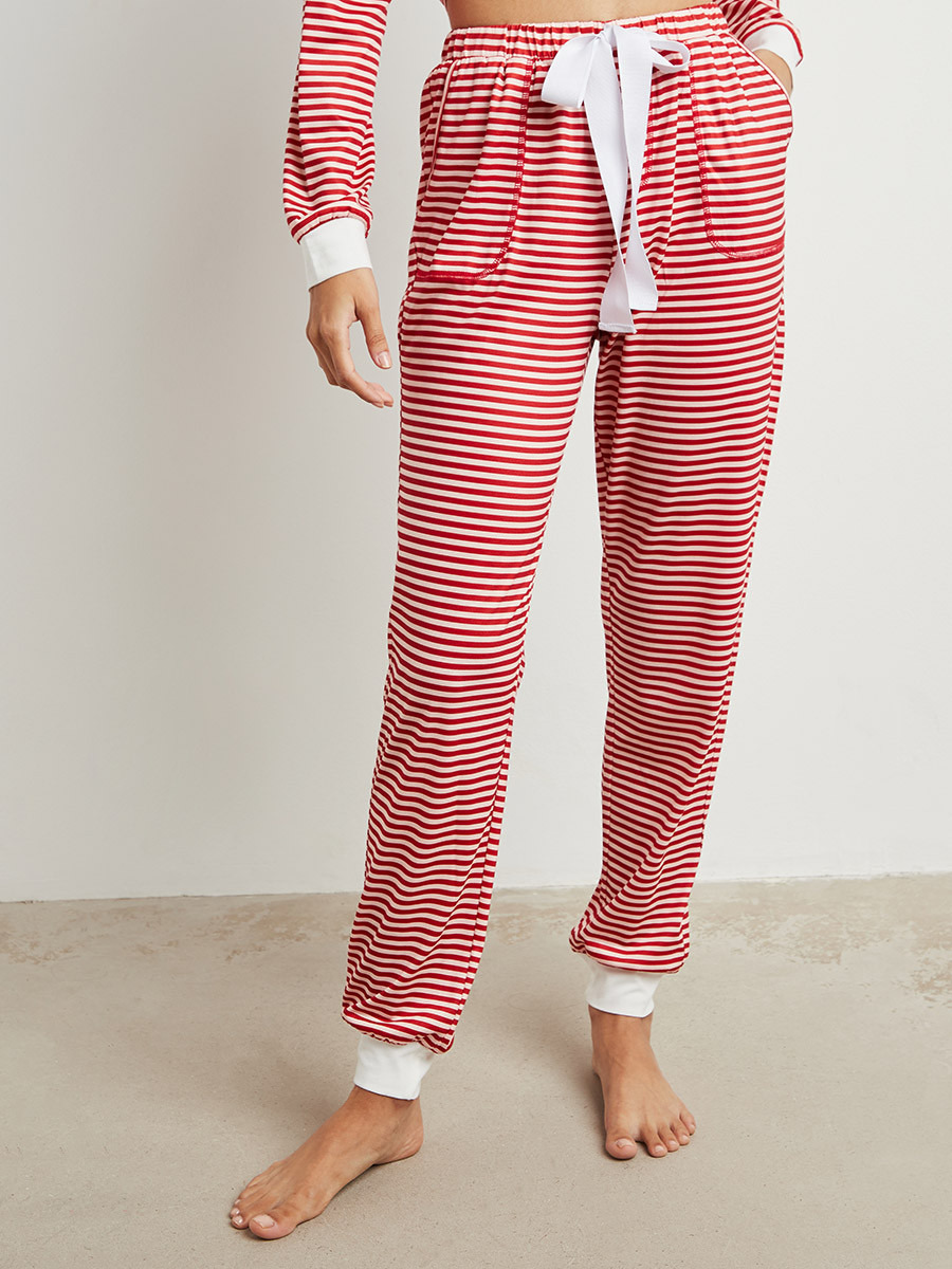 Styli Striped Button Detail Long Sleeves T-shirt and Cuffed Pyjama Set-women-clothing-nightwear-pyjamas-bottoms-image-4