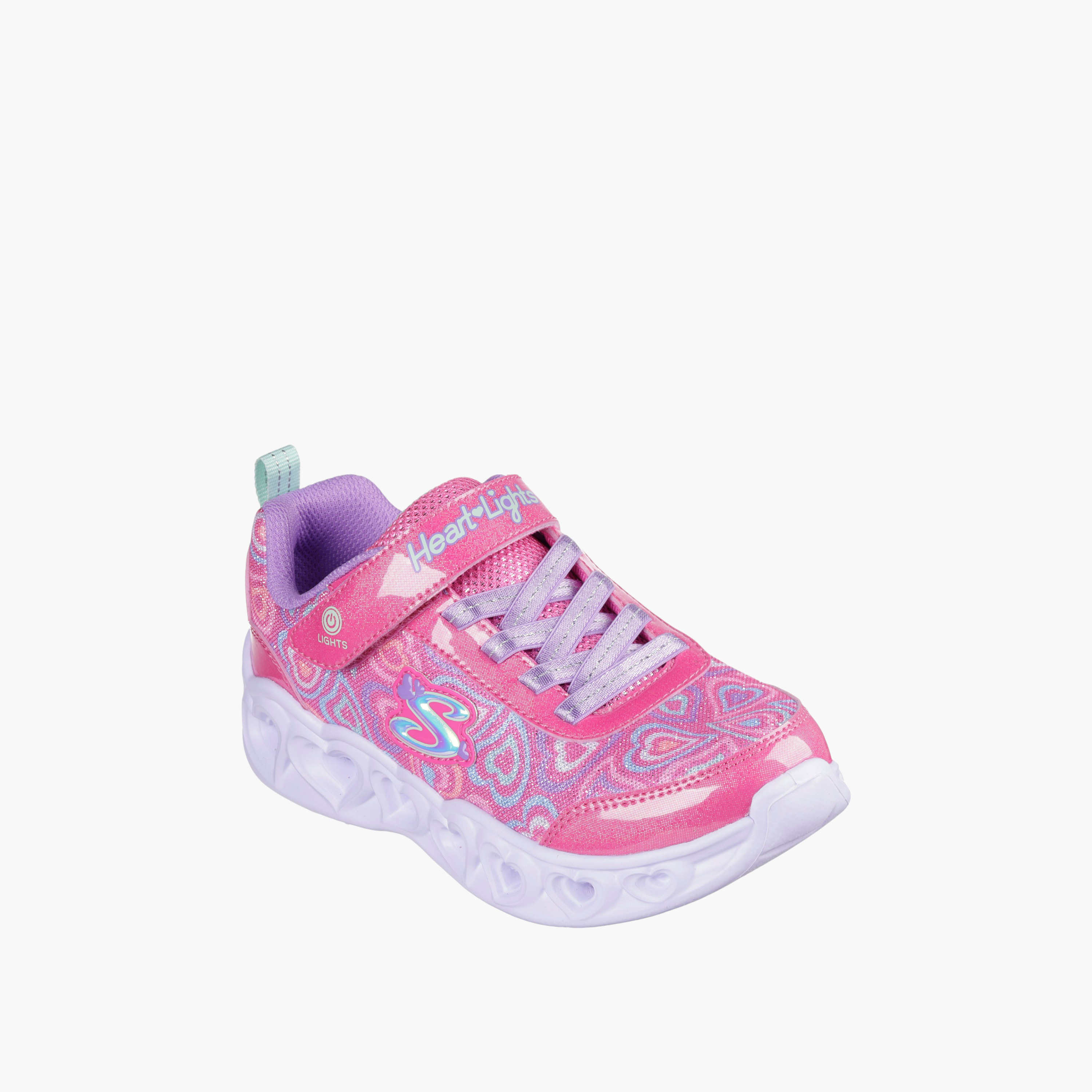 Skechers Girls' HEART LIGHTS Sneakers with Hook and Loop Closure - 303257L-HPMT-sports-girls-shoes-image-1