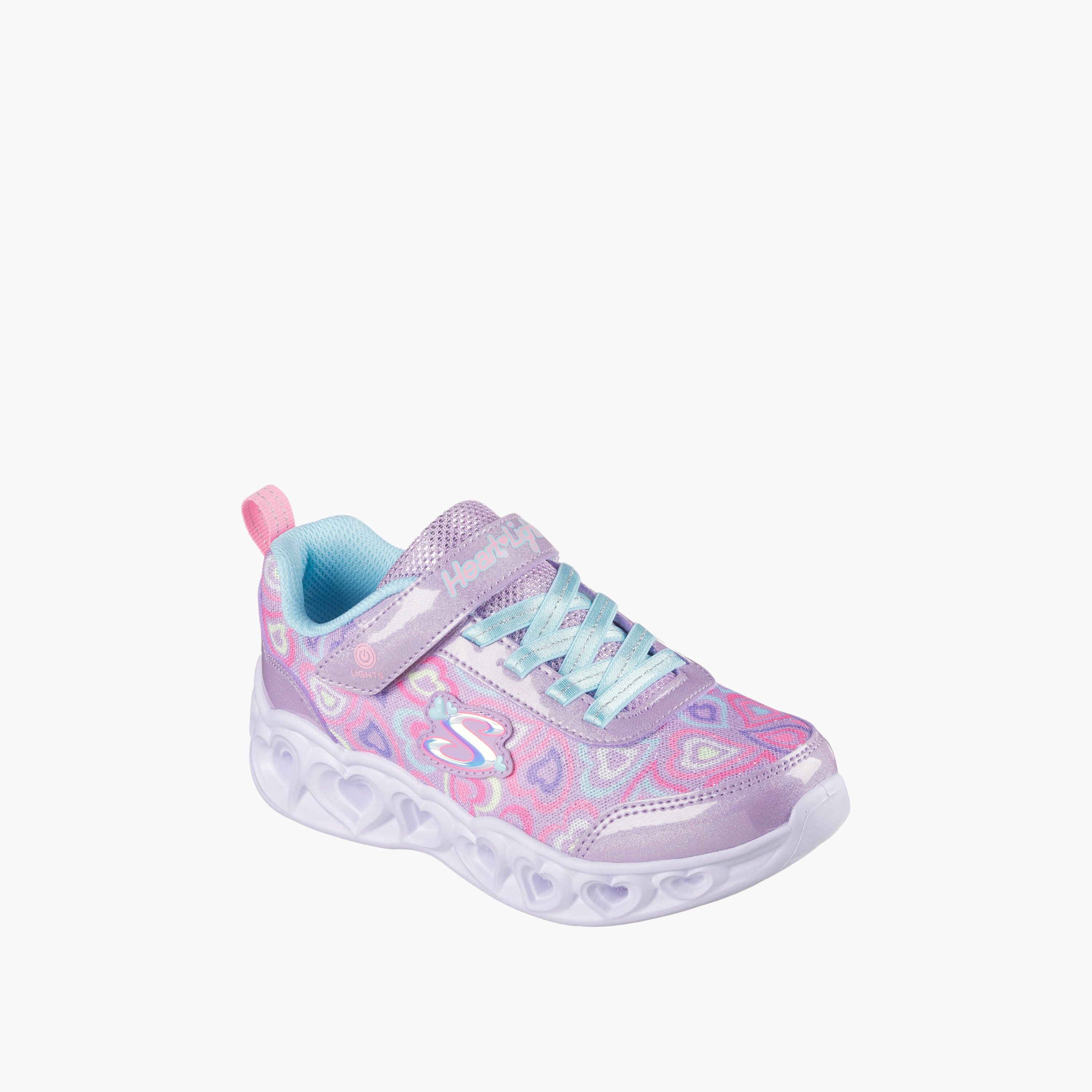 Skechers Girls Heart Lights Hook & Loop Ankle Shoes-girls-shoes-sports-image-1