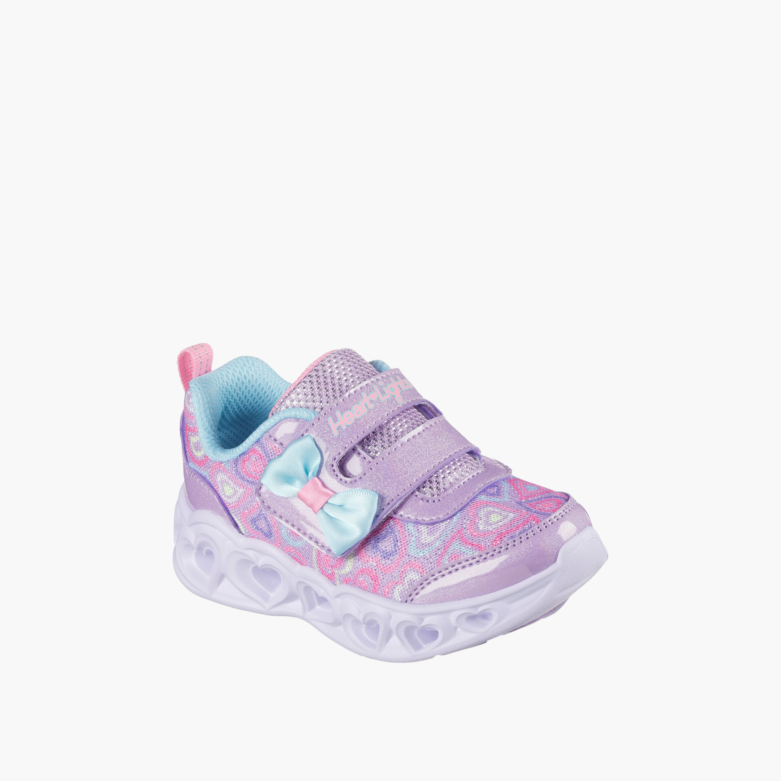 Skechers Girls Heart Lights Hook & Loop Ankle Shoes-baby-girls-shoes-closedshoes-image-1