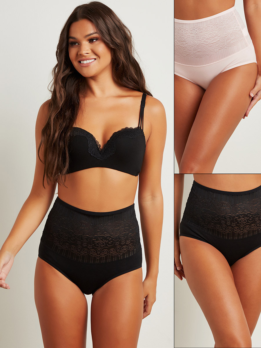 Styli Pack of 2 - Jacquard Waistband Full Briefs-women-clothing-lingerie-panties-image-1