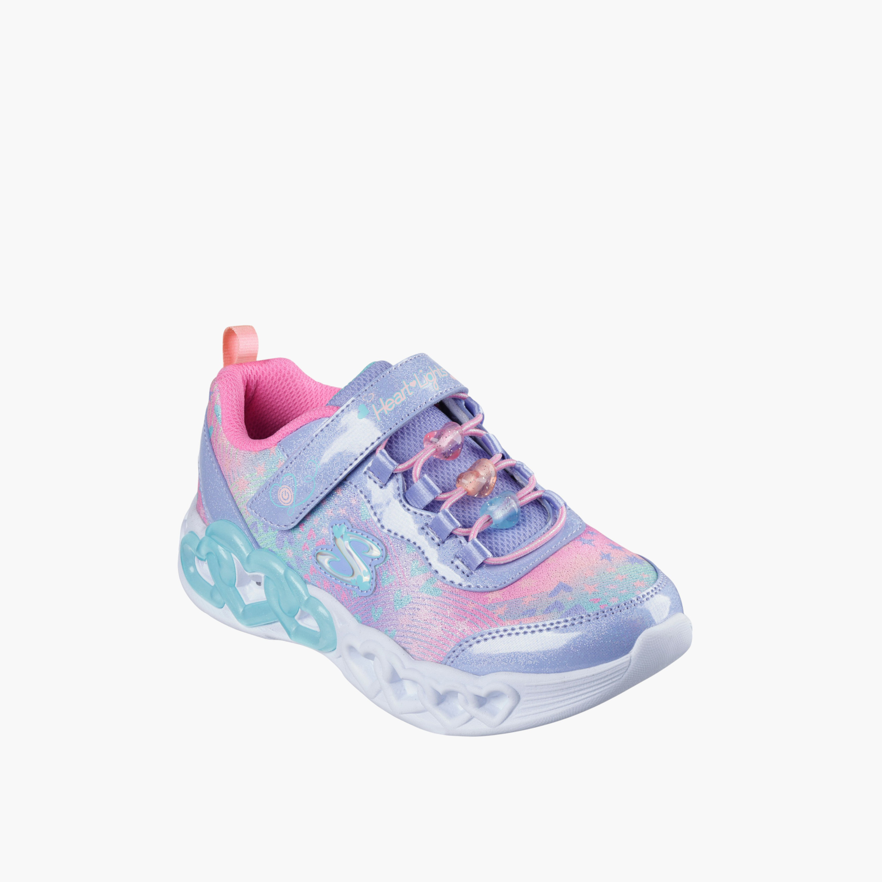 Skechers Girls Infinite Heart Lights Hook & Loop Walking Shoes-girls-shoes-sneakers-image-1