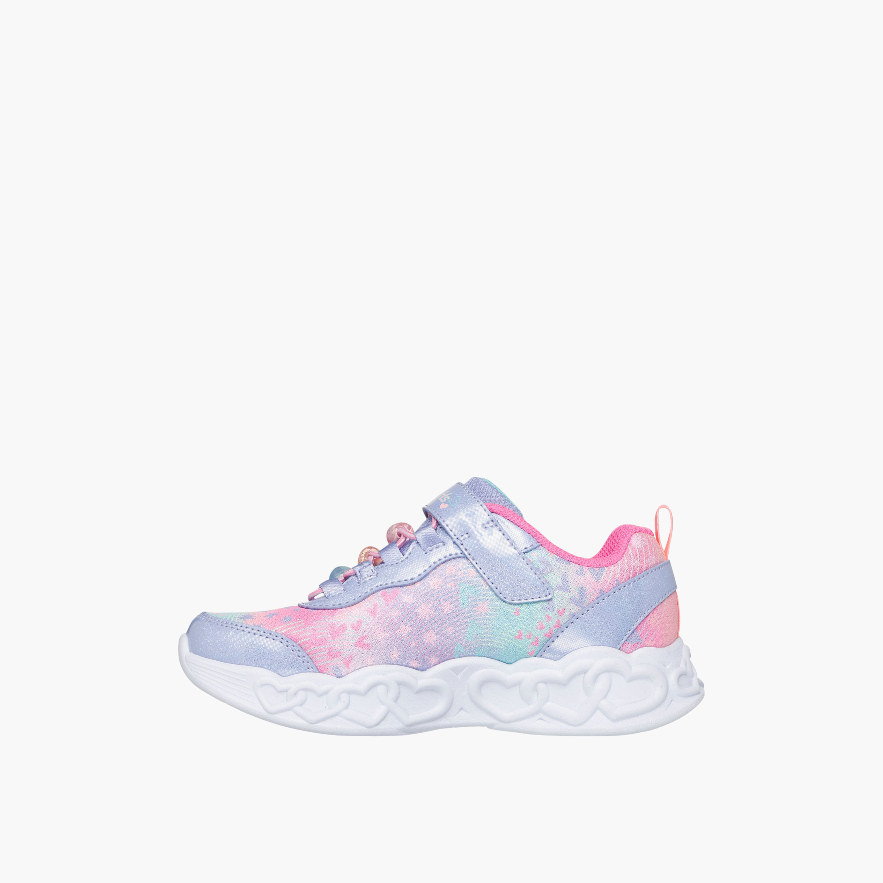 Skechers Girls Infinite Heart Lights Hook & Loop Walking Shoes-girls-shoes-sneakers-image-4