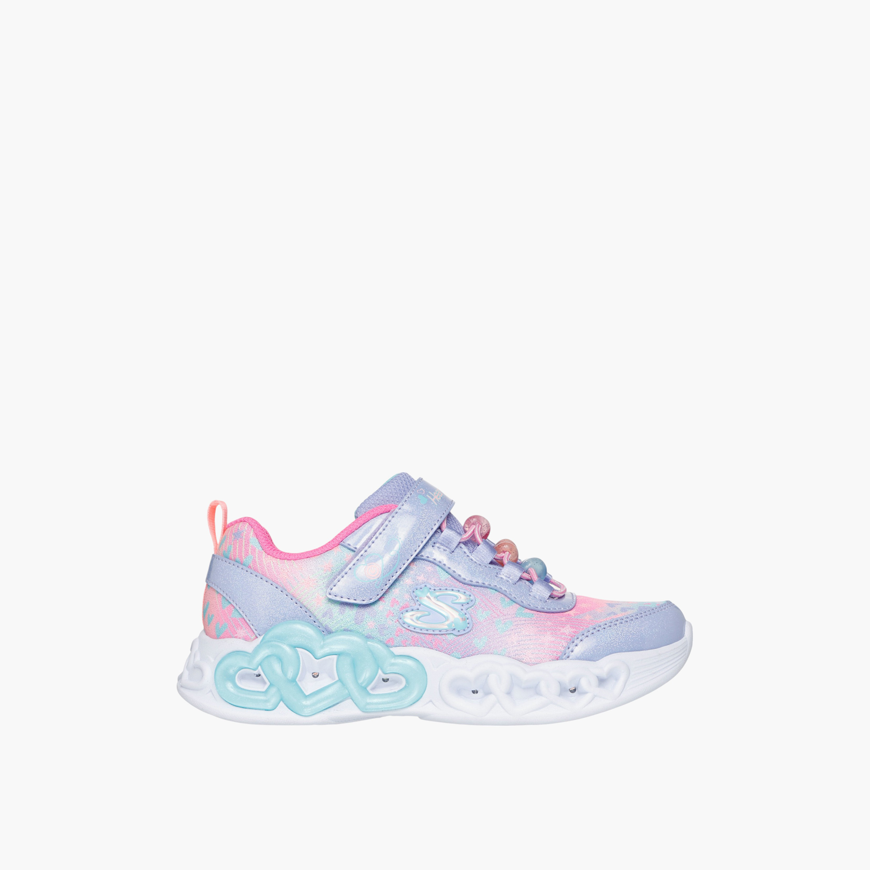 Skechers Girls Infinite Heart Lights Hook & Loop Walking Shoes-girls-shoes-sneakers-image-3