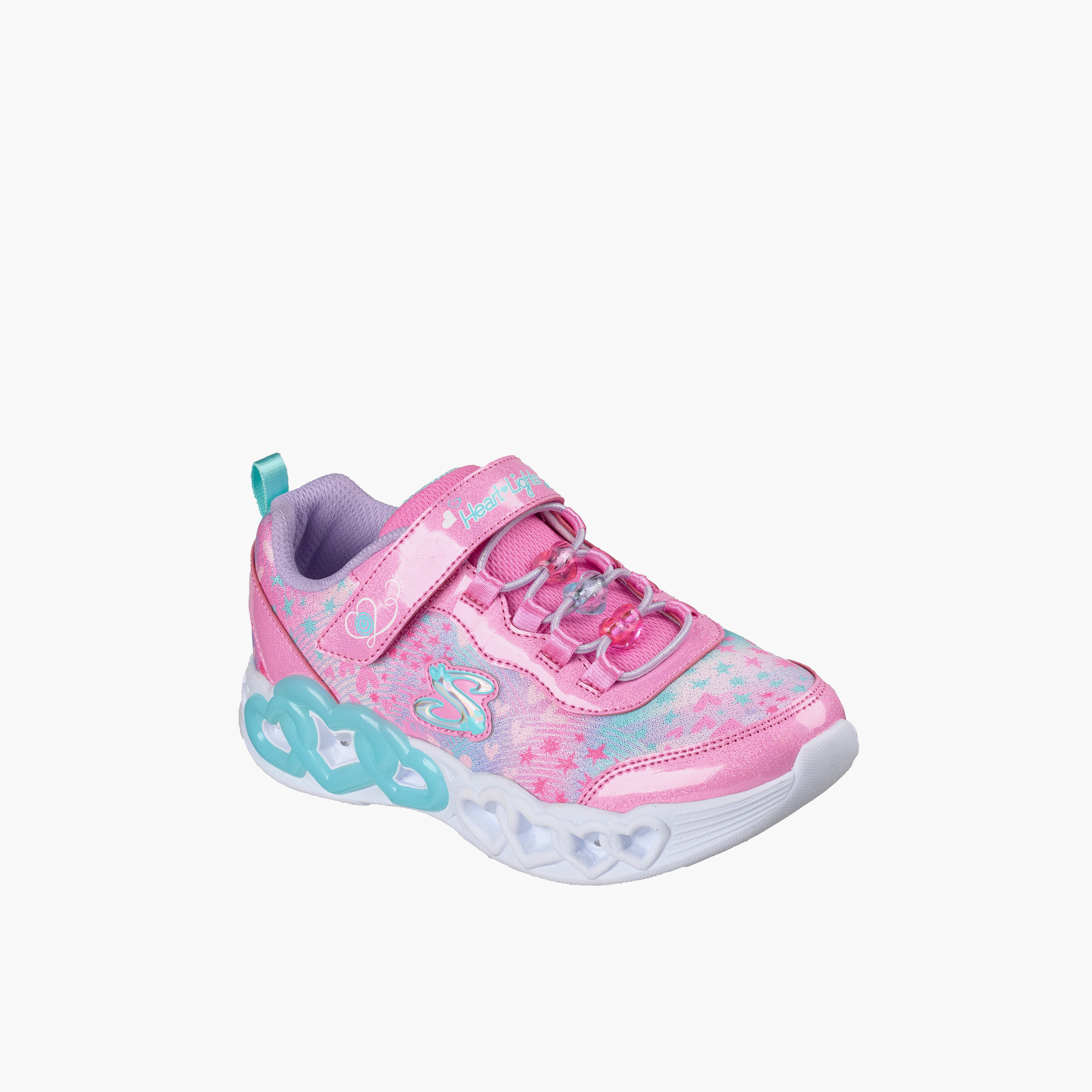 Skechers Girls INFINITE HEART LIGHTS Hook & Loop Sneakers-girls-shoes-sports-image-1
