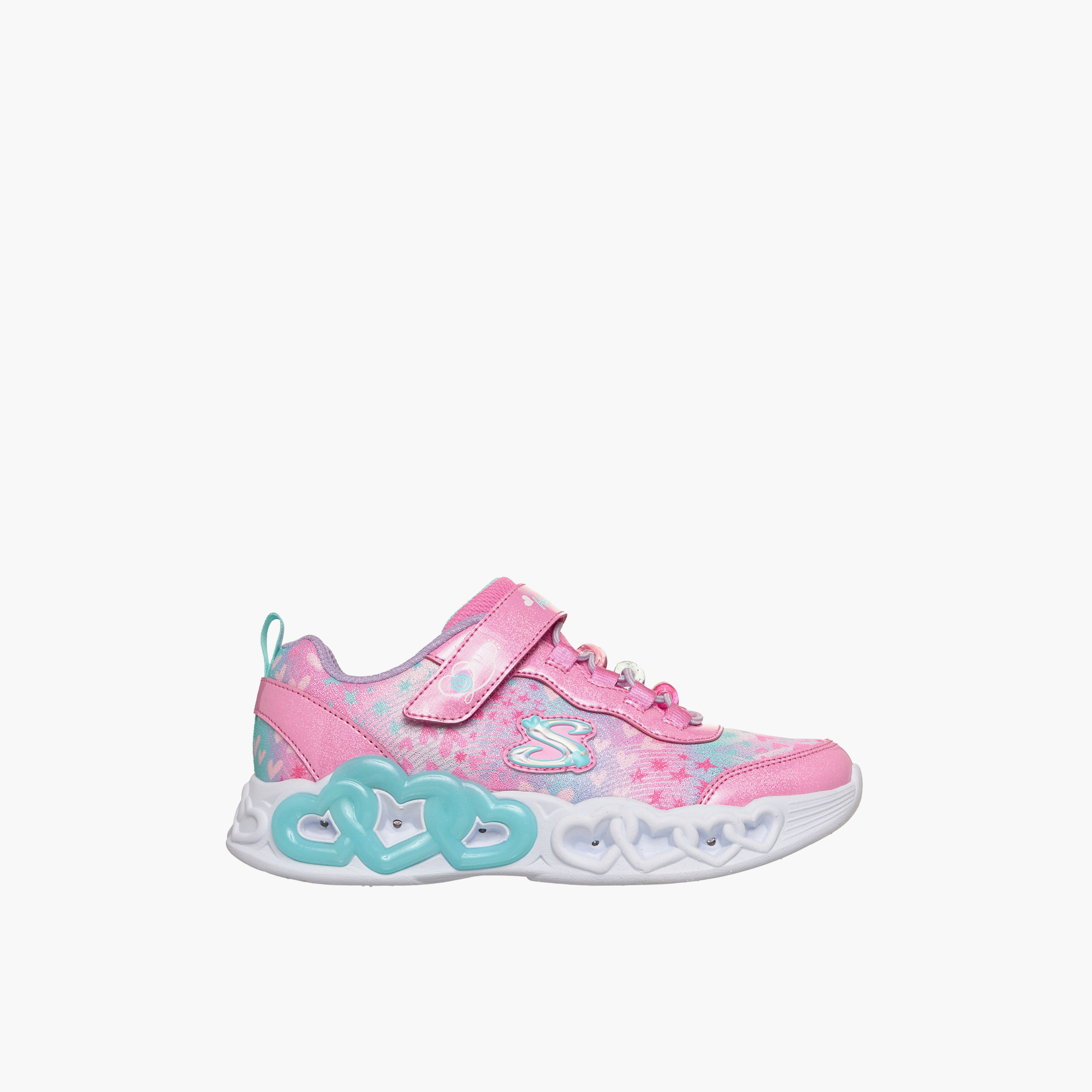 Skechers Girls INFINITE HEART LIGHTS Hook & Loop Sneakers-girls-shoes-sports-image-3