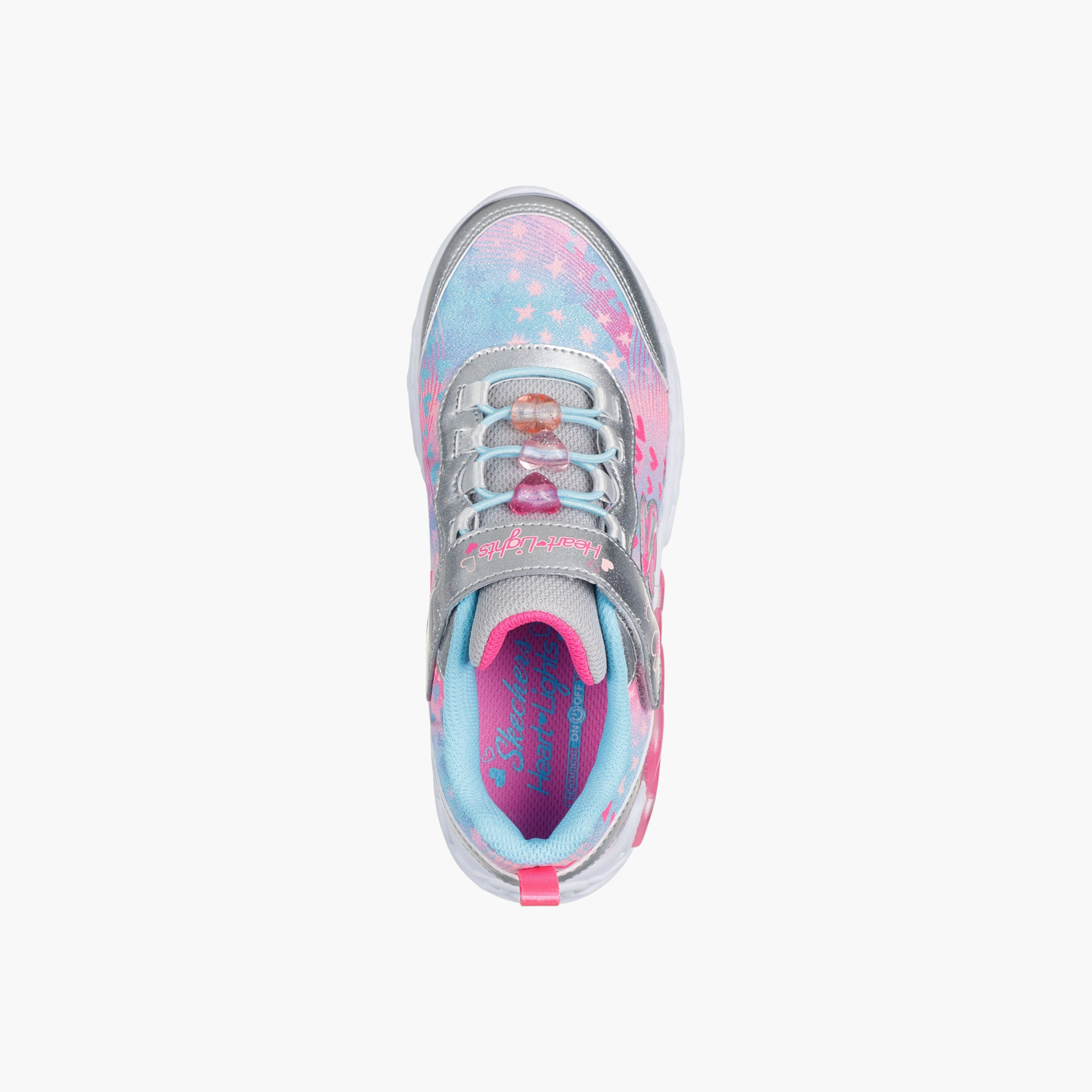Skechers Girls Infinite Heart Lights Hook & Loop Walking Shoes-girls-shoes-sports-image-2