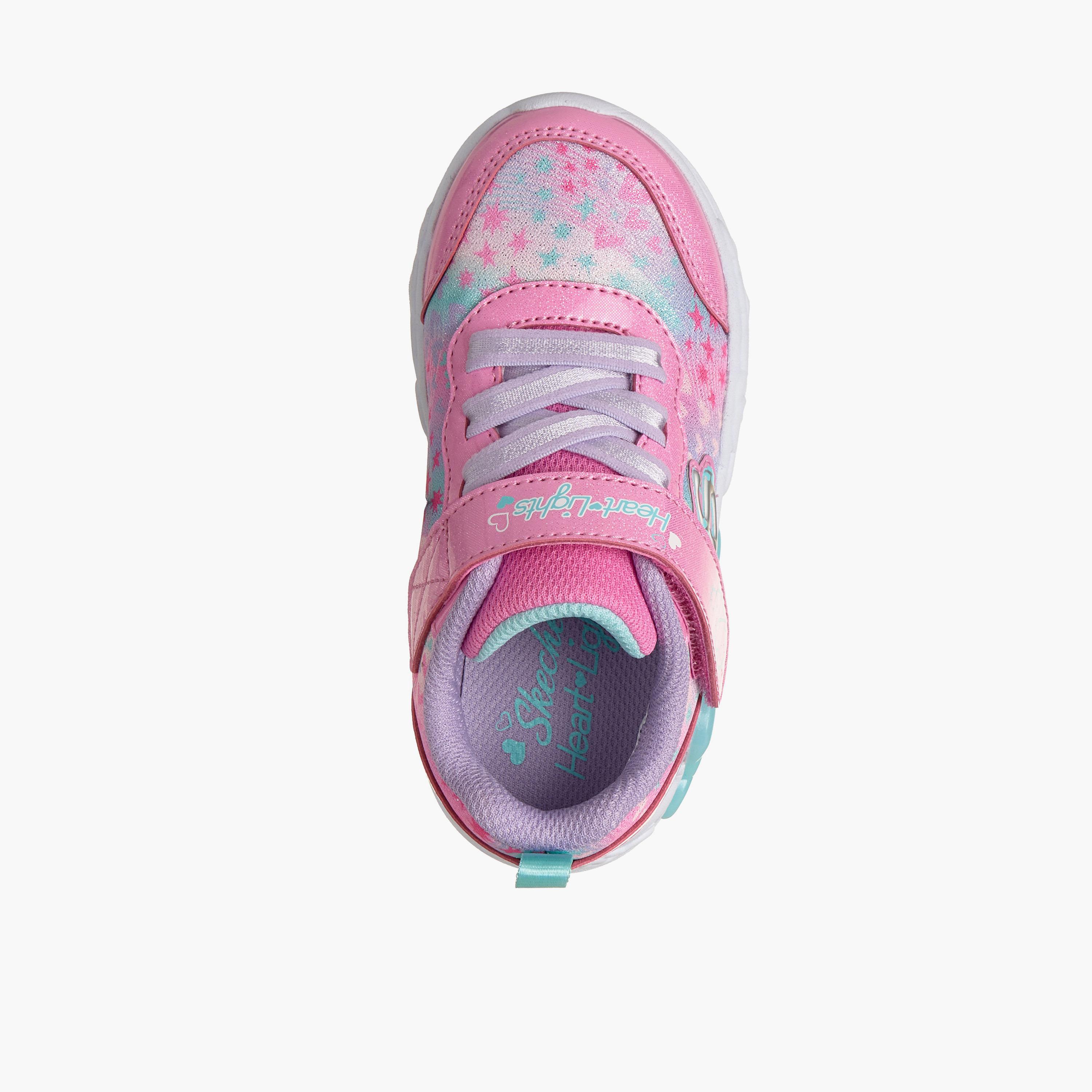 Skechers Girls INFINITE HEART LIGHTS Hook & Loop Light-Up Ankle Sneakers-baby-girls-shoes-closedshoes-image-3