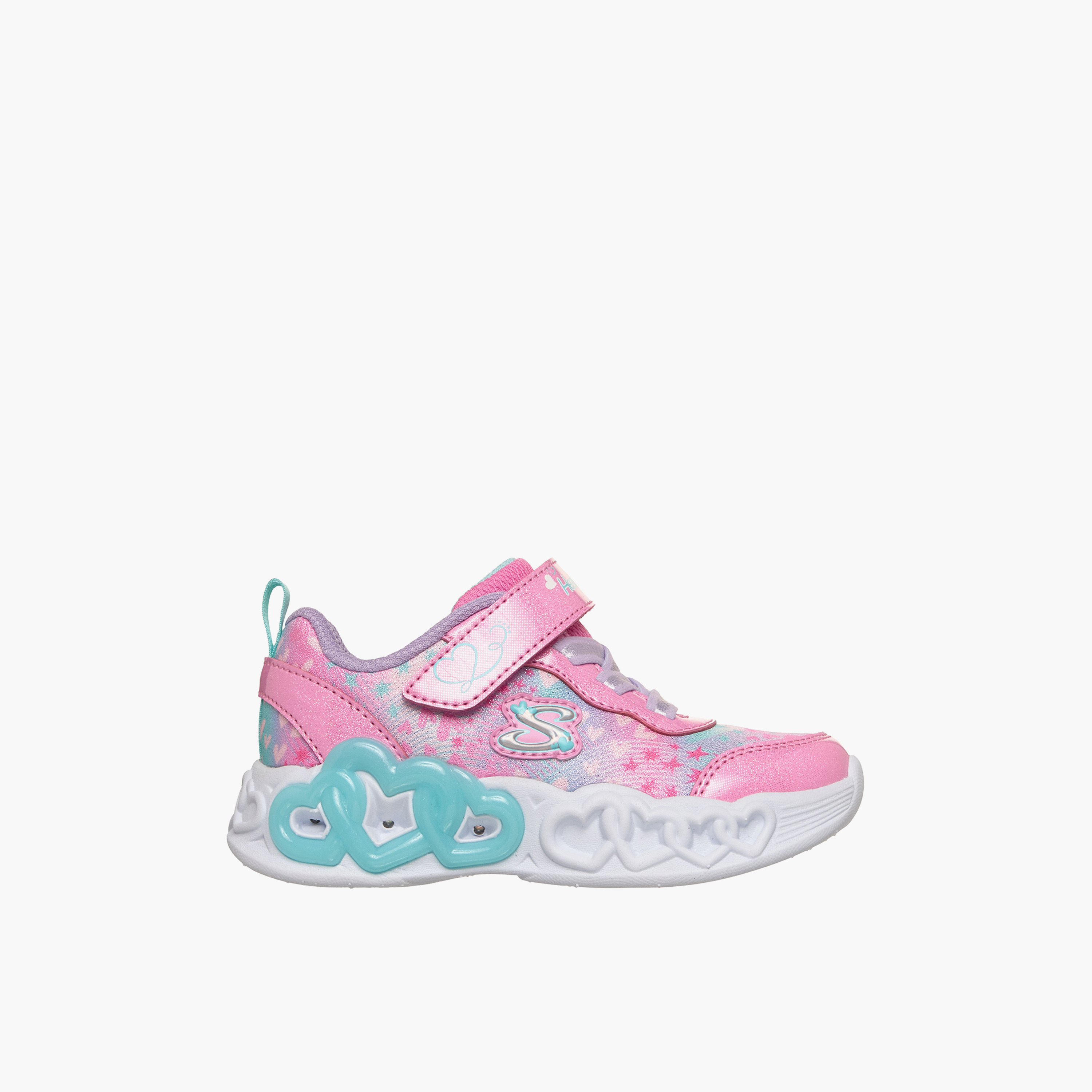 Skechers Girls INFINITE HEART LIGHTS Hook & Loop Light-Up Ankle Sneakers-baby-girls-shoes-closedshoes-image-4