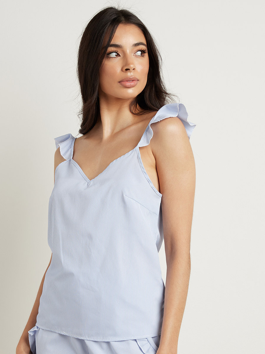 مجموعة من بلوزة بحمالات رفيعة وشورت من ستايلي-women-clothing-nightwear-pyjamas-bottoms-image-4