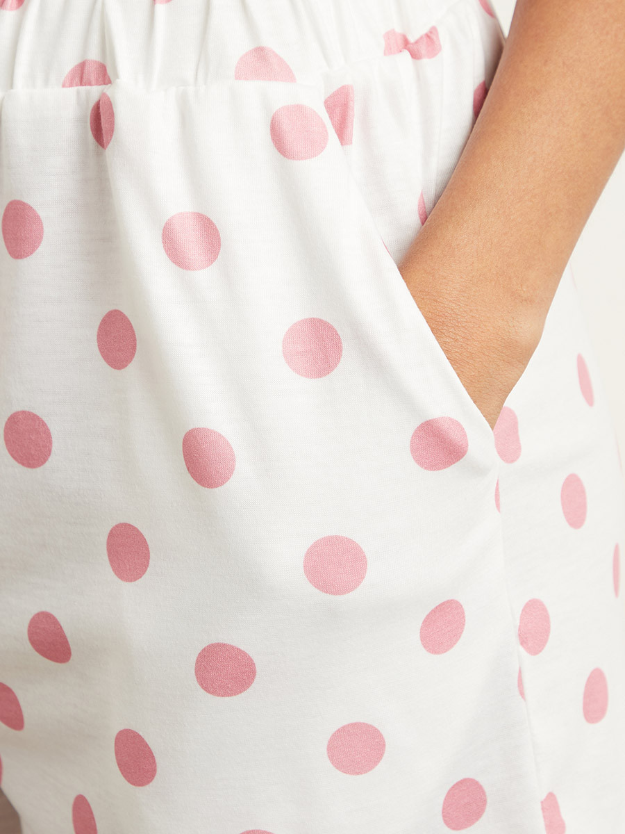 Styli Spot Printed T-shirt and Short Set-women-clothing-nightwear-pyjamas-bottoms-image-6