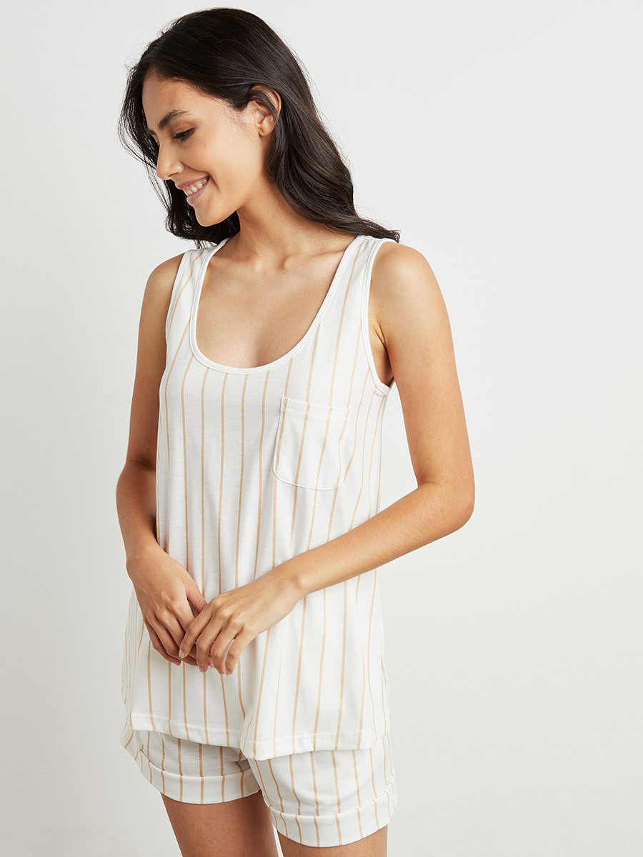 مجموعة من تيشيرت كَت وشورت من ستايلي-women-clothing-nightwear-pyjamas-longsets-image-5