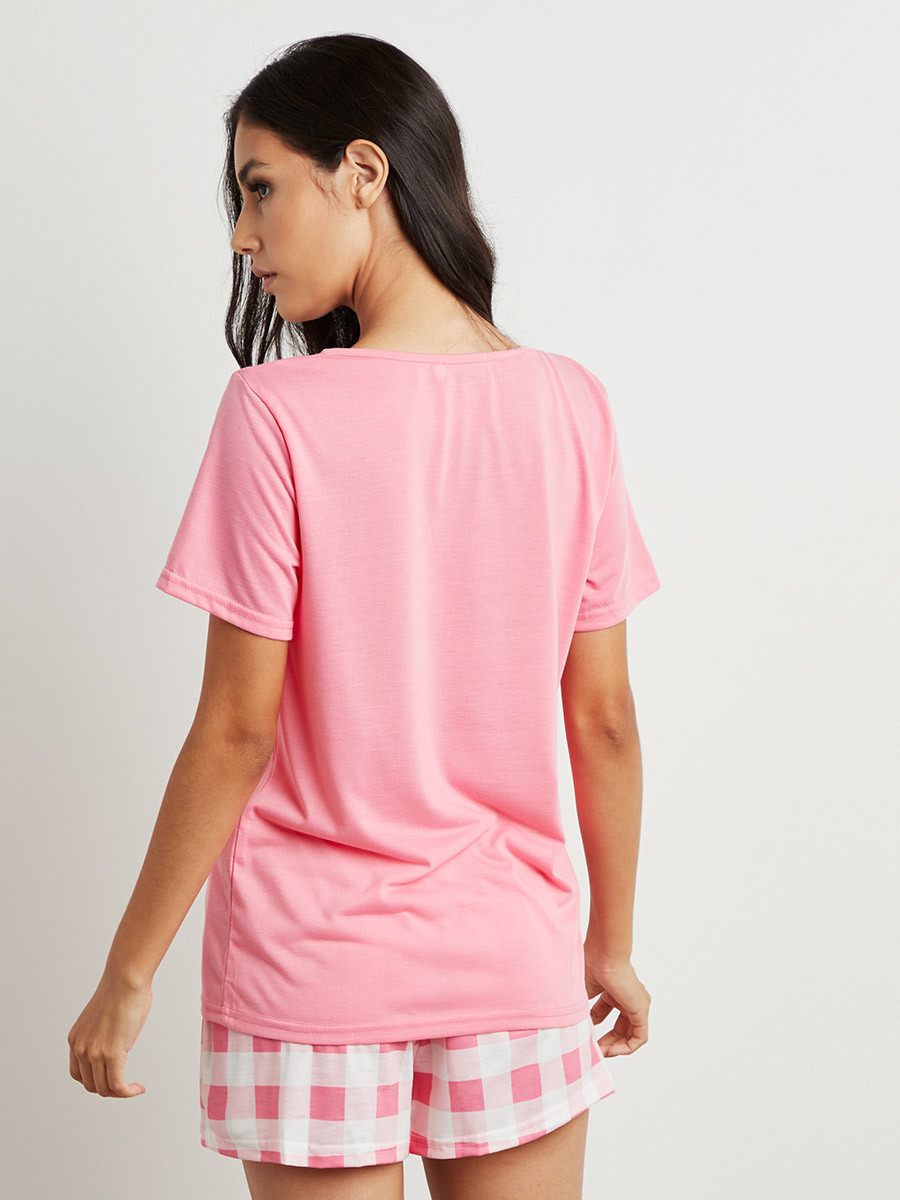 مجموعة من تيشيرت سادة وشورت من ستايلي-women-clothing-nightwear-pyjamas-longsets-image-3