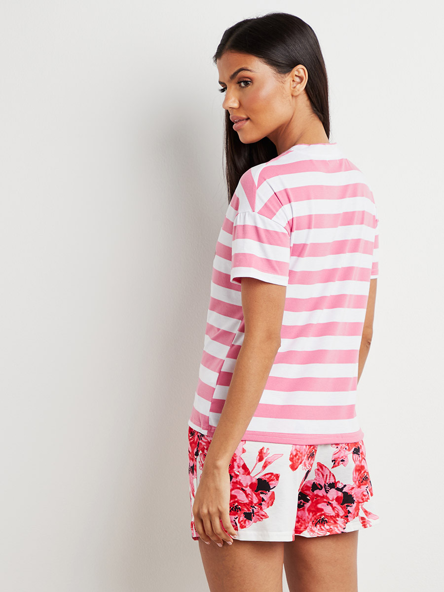 مجموعة من تيشيرت مطبوع وشورت من ستايلي-women-clothing-nightwear-pyjamas-bottoms-image-6
