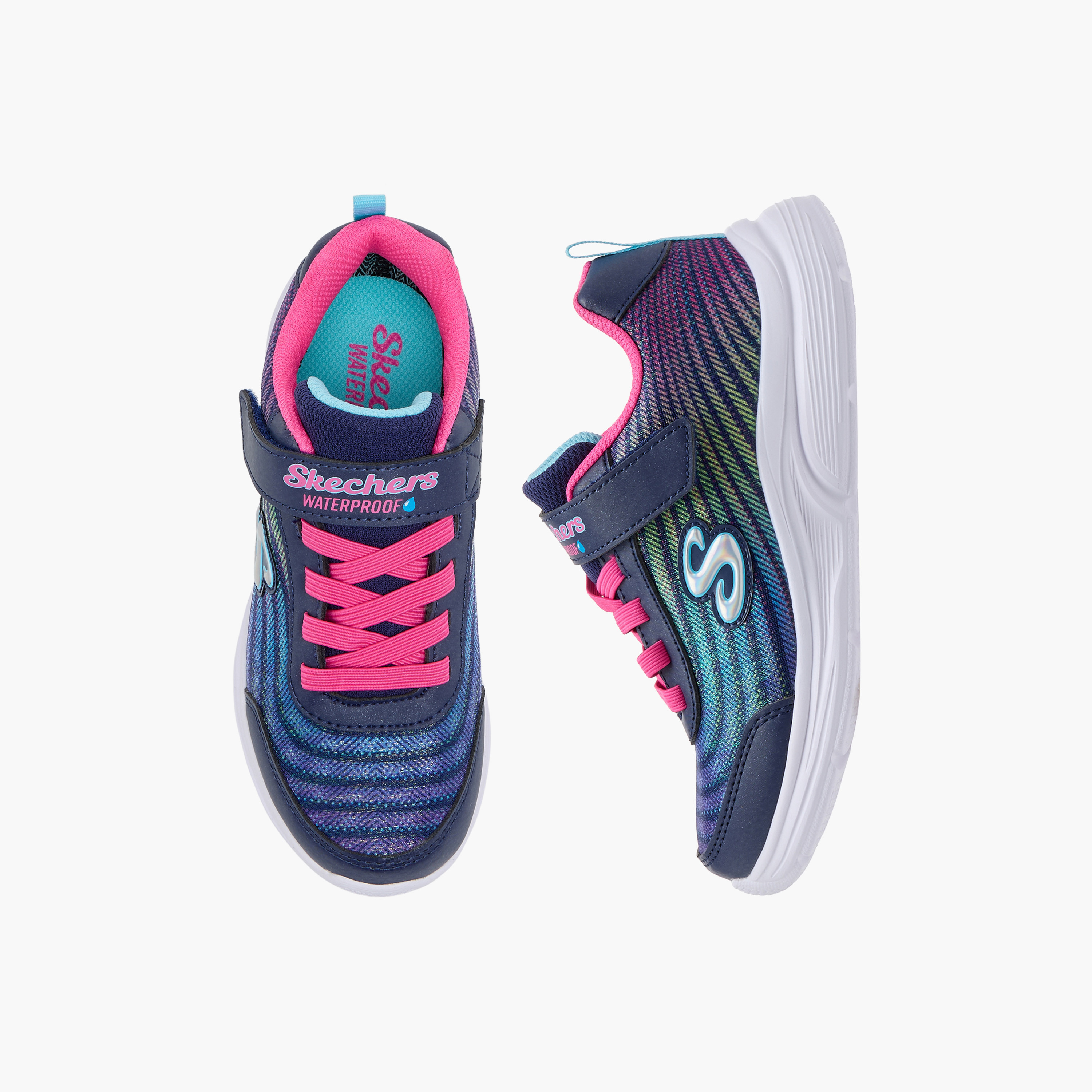 Skechers Girl's Wavy Lites Lace-Up Sneakers 303393L | OE-girls-shoes-sneakers-image-1
