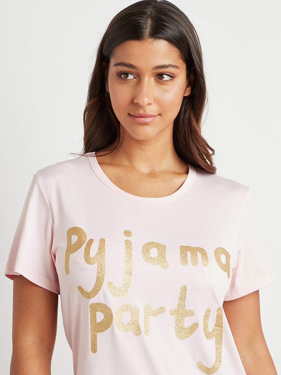Styli Pyjama Party Print T-shirt and Star Print Short Set-women-clothing-nightwear-pyjamas-longsets-image-3