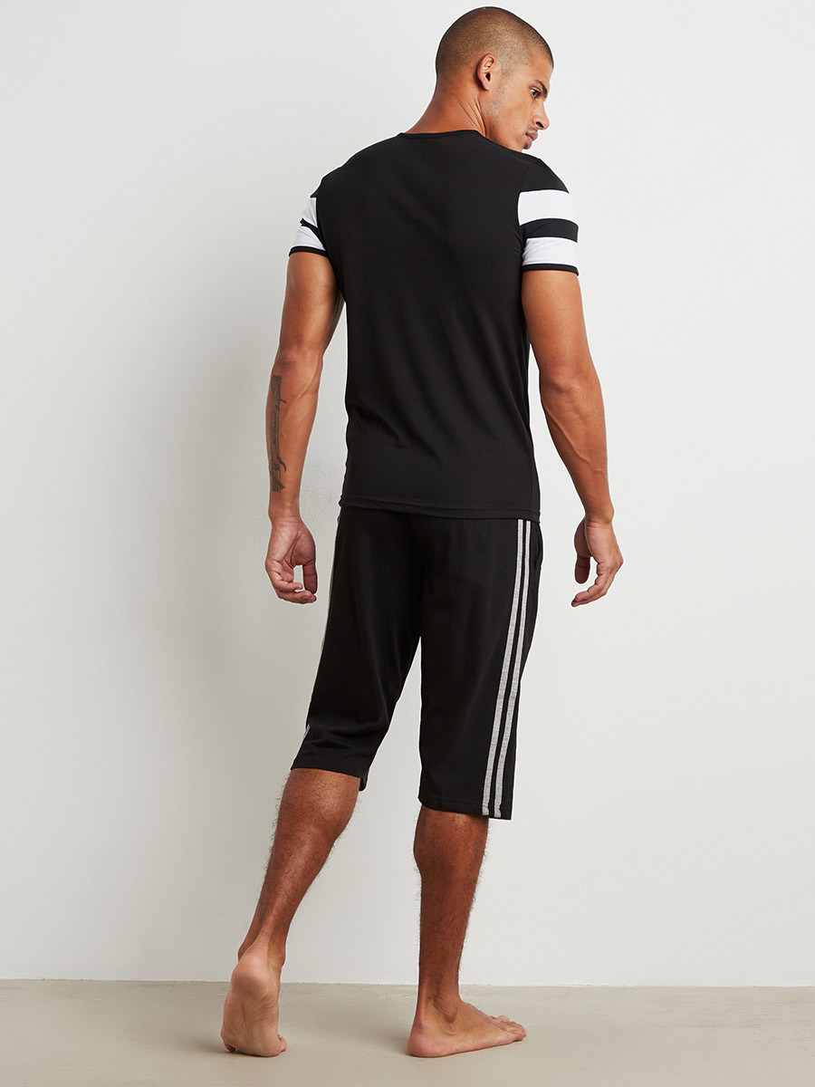 Double Striped T-shirt & Short Set-men-clothing-nightwear-tshirts-image-6