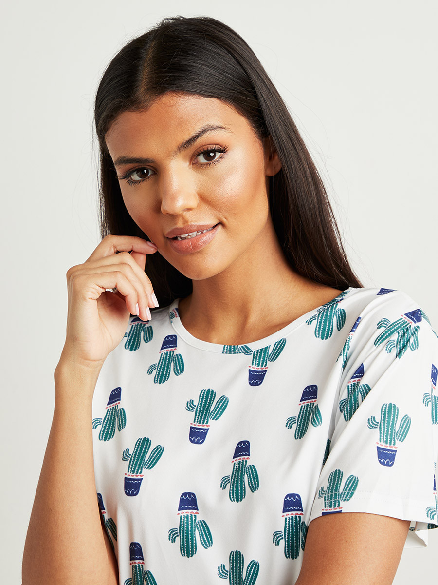 مجموعة من تيشيرت وبنطلون بيجاما مطبوعة من ستايلي-women-clothing-nightwear-pyjamas-longsets-image-3