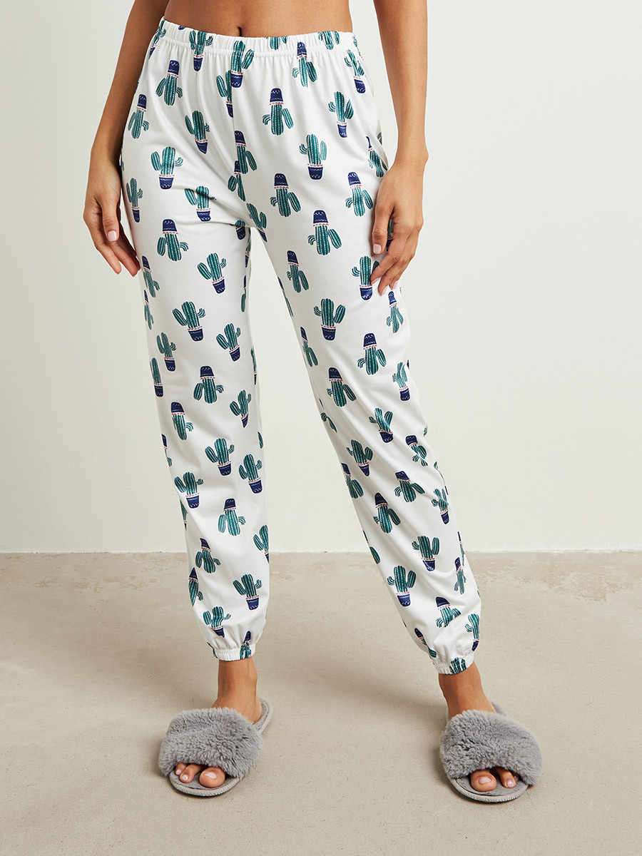 مجموعة من تيشيرت وبنطلون بيجاما مطبوعة من ستايلي-women-clothing-nightwear-pyjamas-longsets-image-4