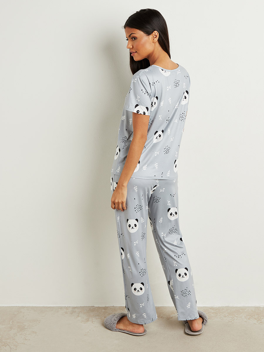 مجموعة من تيشيرت وبنطلون بيجاما من ستايلي-women-clothing-nightwear-pyjamas-bottoms-image-6
