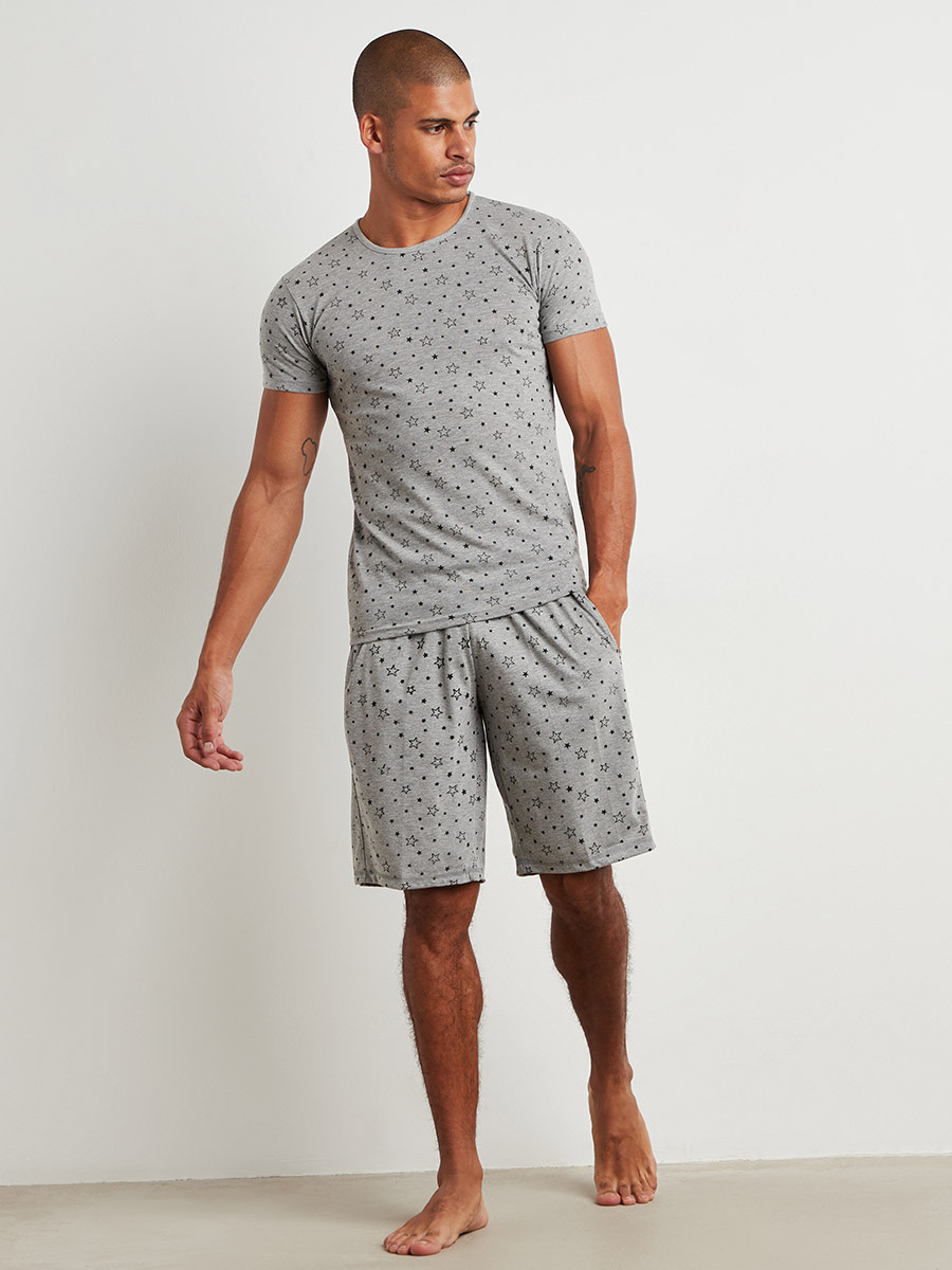 Star Print T-shirt and Short Set-men-clothing-nightwear-tshirts-image-1