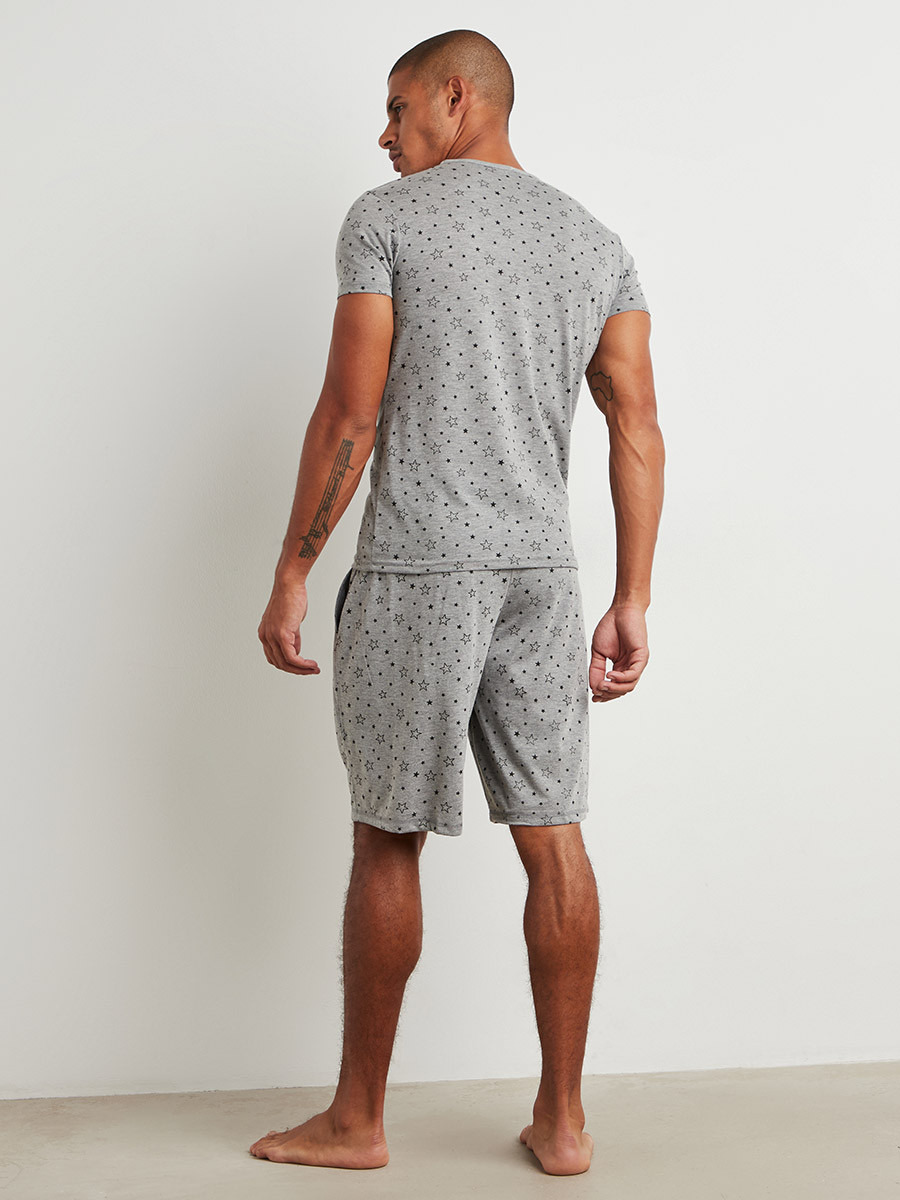 Star Print T-shirt and Short Set-men-clothing-nightwear-tshirts-image-6