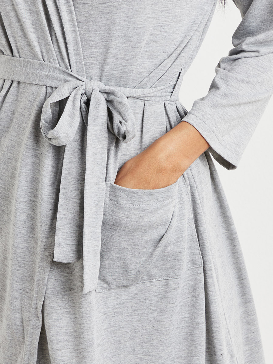 روب سادة بأكمام طويلة وحزام خصر من ستايلي-women-clothing-nightwear-robes-image-3