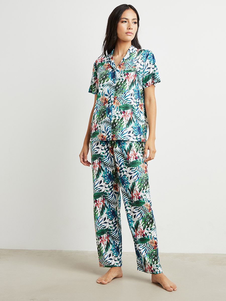 مجموعة من قميص وبنطلون بيجاما من ستايلي-women-clothing-nightwear-pyjamas-longsets-image-1