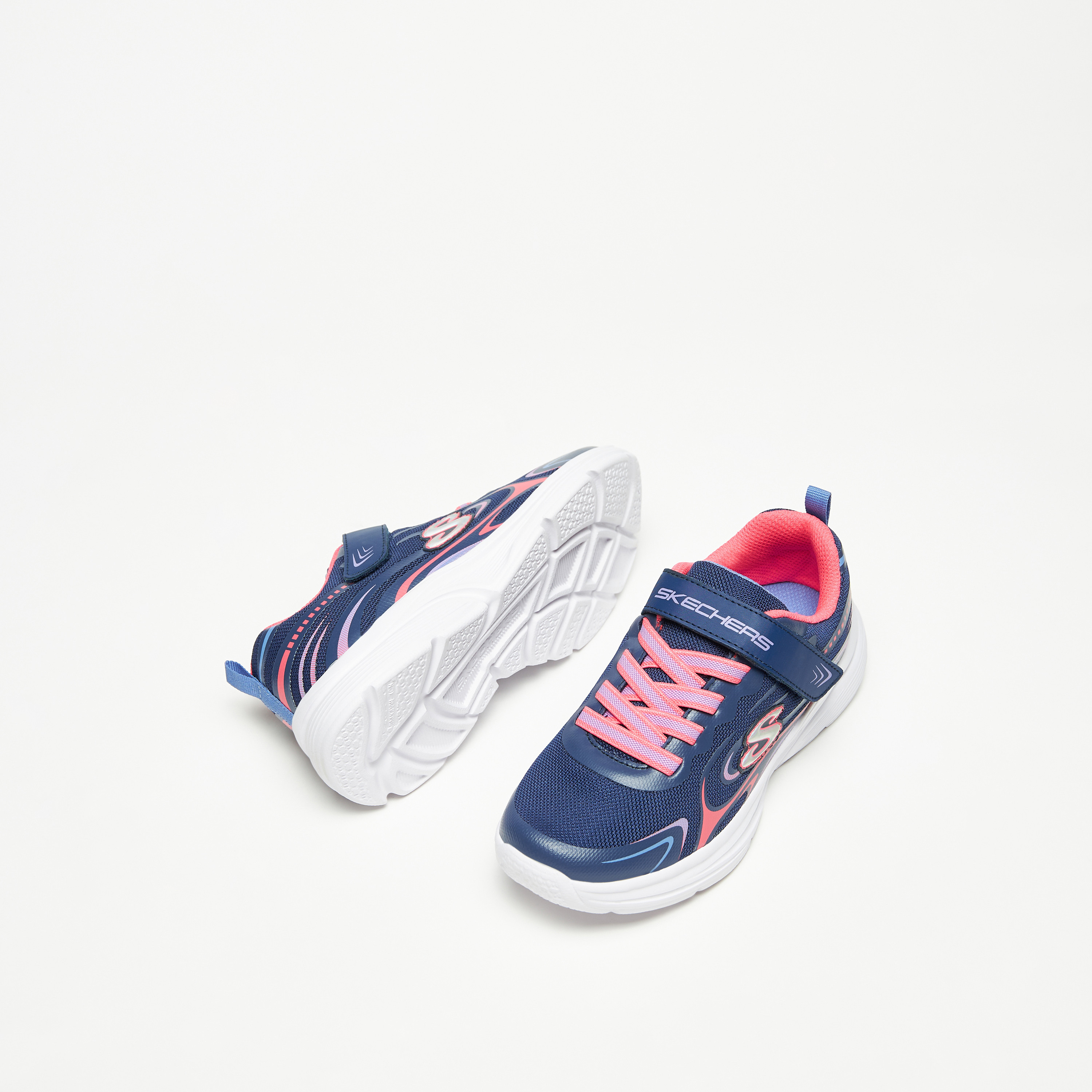 سكيتشرز حذاء رياضي ويفي لايتس مضيء ميموري فوم كاحل منخفض للبنات 303520L-AQPK | OE-girls-shoes-sneakers-image-6