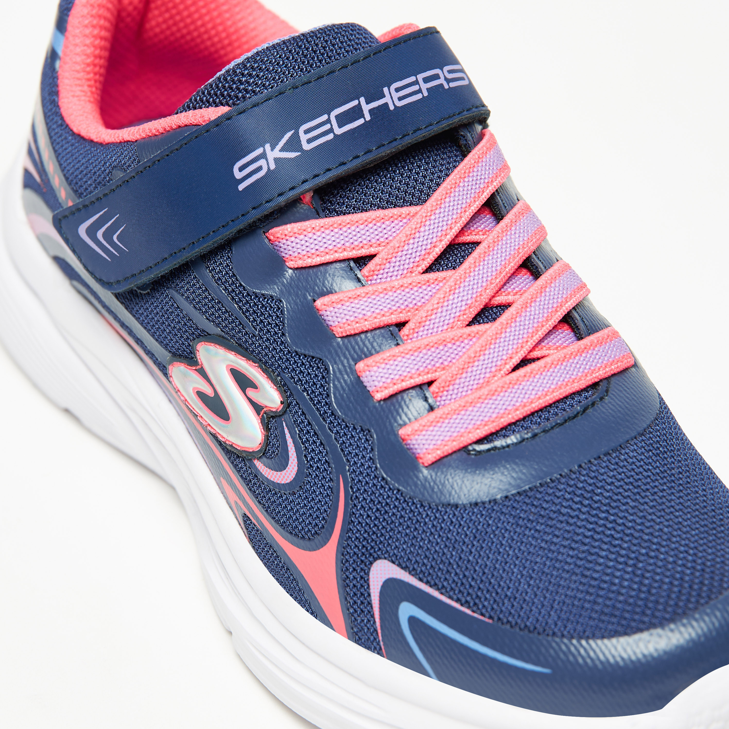 سكيتشرز حذاء رياضي ويفي لايتس مضيء ميموري فوم كاحل منخفض للبنات 303520L-AQPK | OE-girls-shoes-sneakers-image-7