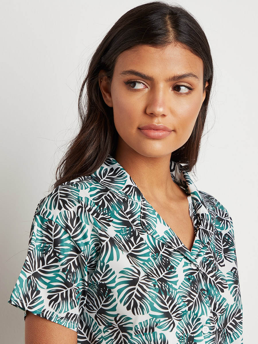 Styli Palm Leaf Printed Short Sleeves Shirt and Shorts Set-women-clothing-nightwear-pyjamas-bottoms-image-5