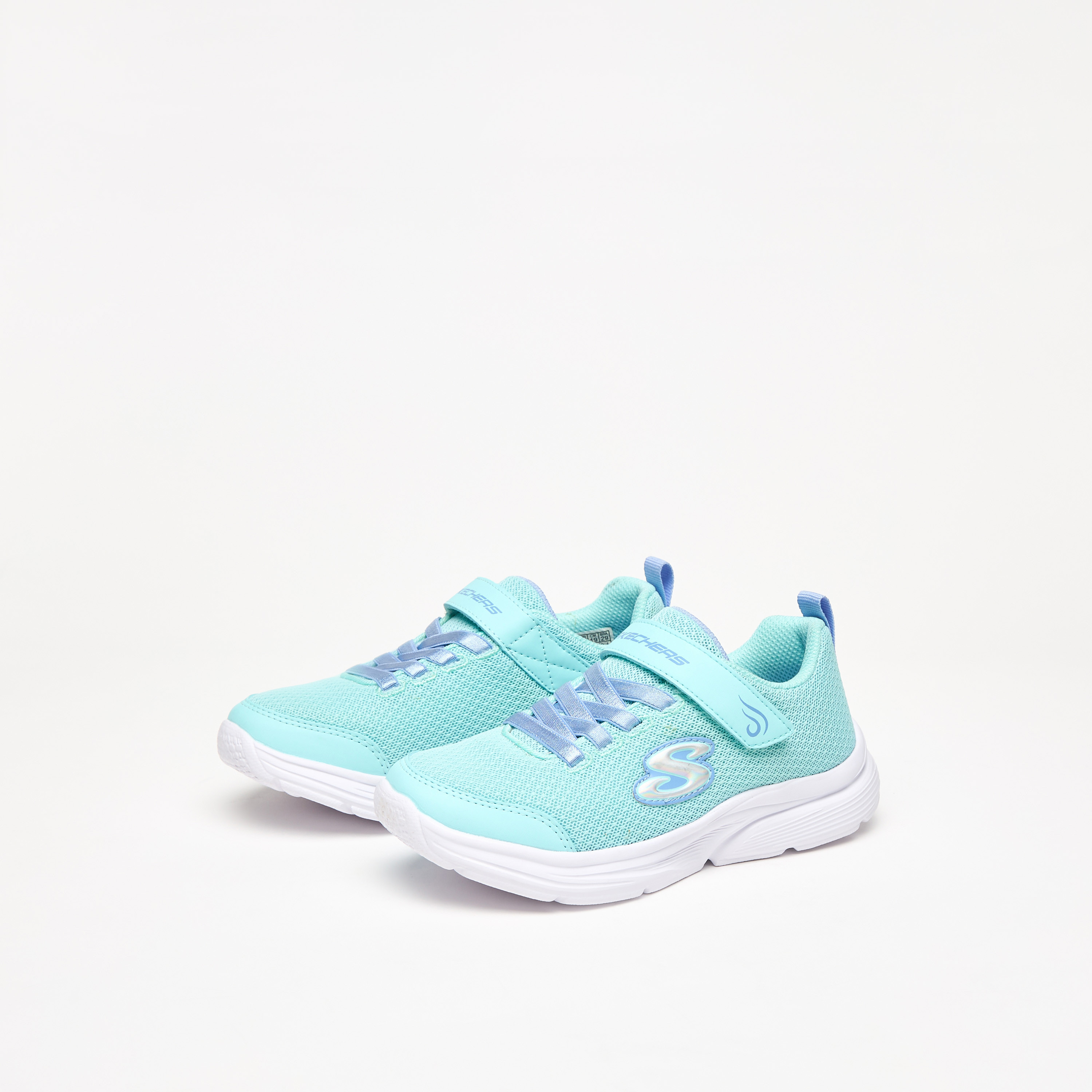 سكيتشرز حذاء رياضي ويفي لايتس مضيء ميموري فوم كاحل منخفض للبنات 303522L-AQUA | OE-girls-shoes-sneakers-image-2