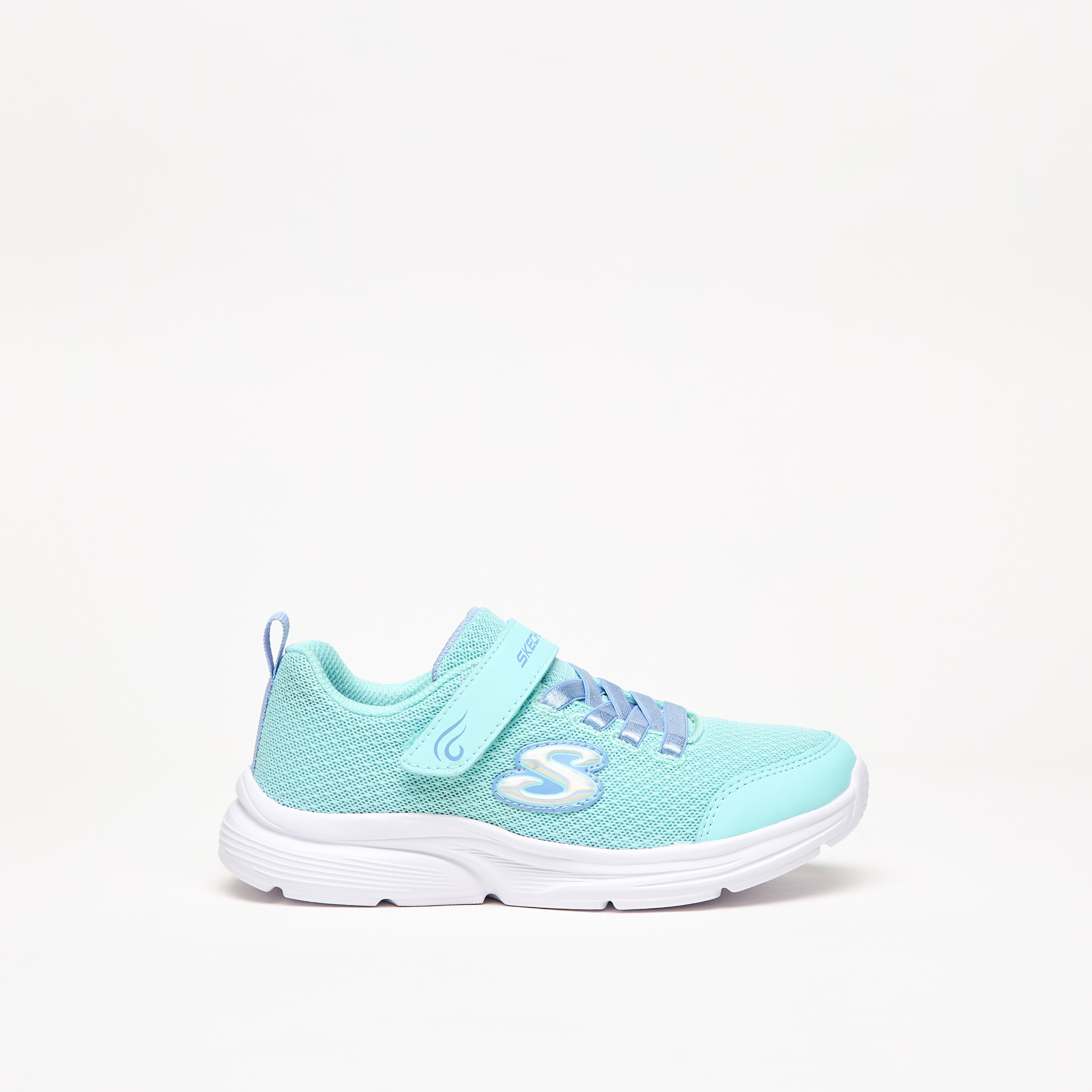 سكيتشرز حذاء رياضي ويفي لايتس مضيء ميموري فوم كاحل منخفض للبنات 303522L-AQUA | OE-girls-shoes-sneakers-image-4