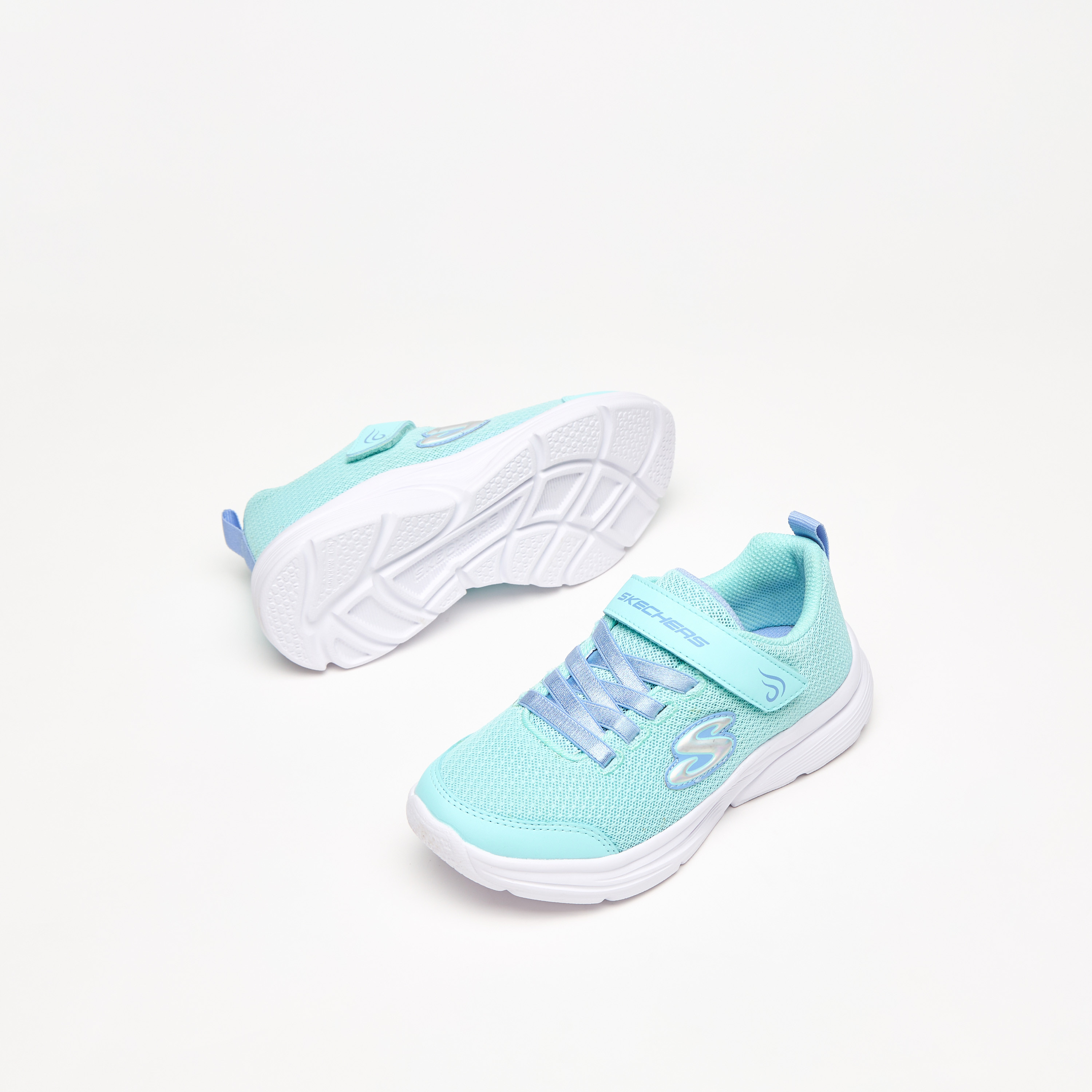 Skechers Wavy Lites Girls Memory Foam Low Ankle Sneakers 303522L-AQUA | OE-girls-shoes-sneakers-image-6