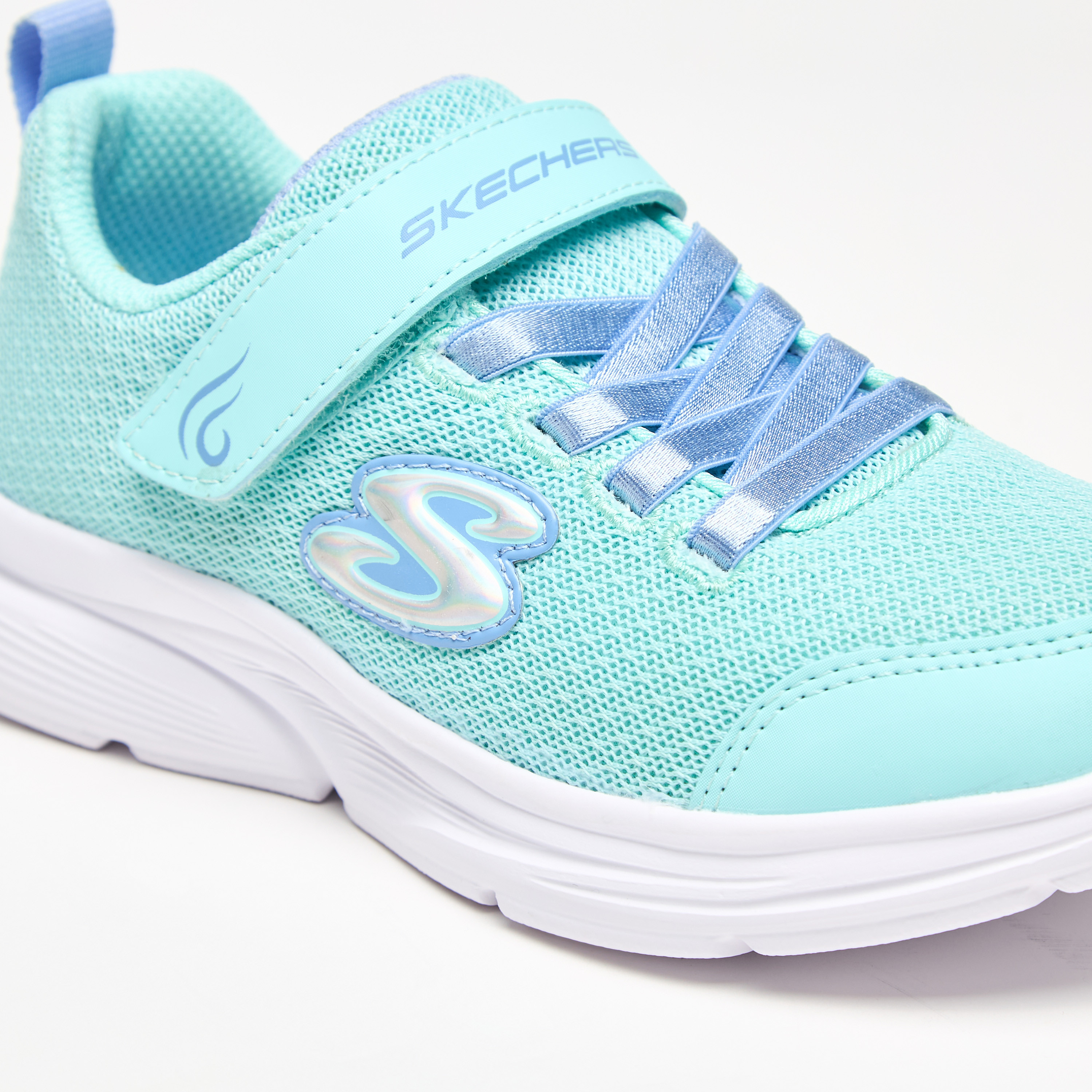 Skechers Wavy Lites Girls Memory Foam Low Ankle Sneakers 303522L-AQUA | OE-girls-shoes-sneakers-image-7