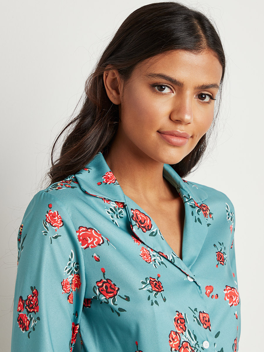 Styli AOP Rosey Long Sleeves Shirt and Pyjama Set-women-clothing-nightwear-pyjamas-bottoms-image-4