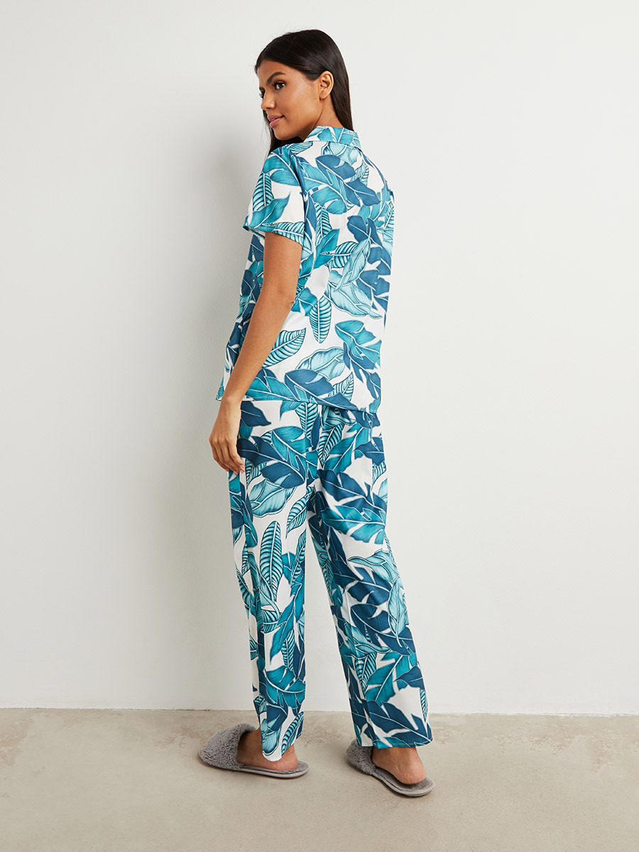 Styli Tropical Print Shirt and Pyjama Set-women-clothing-nightwear-pyjamas-longsets-image-5