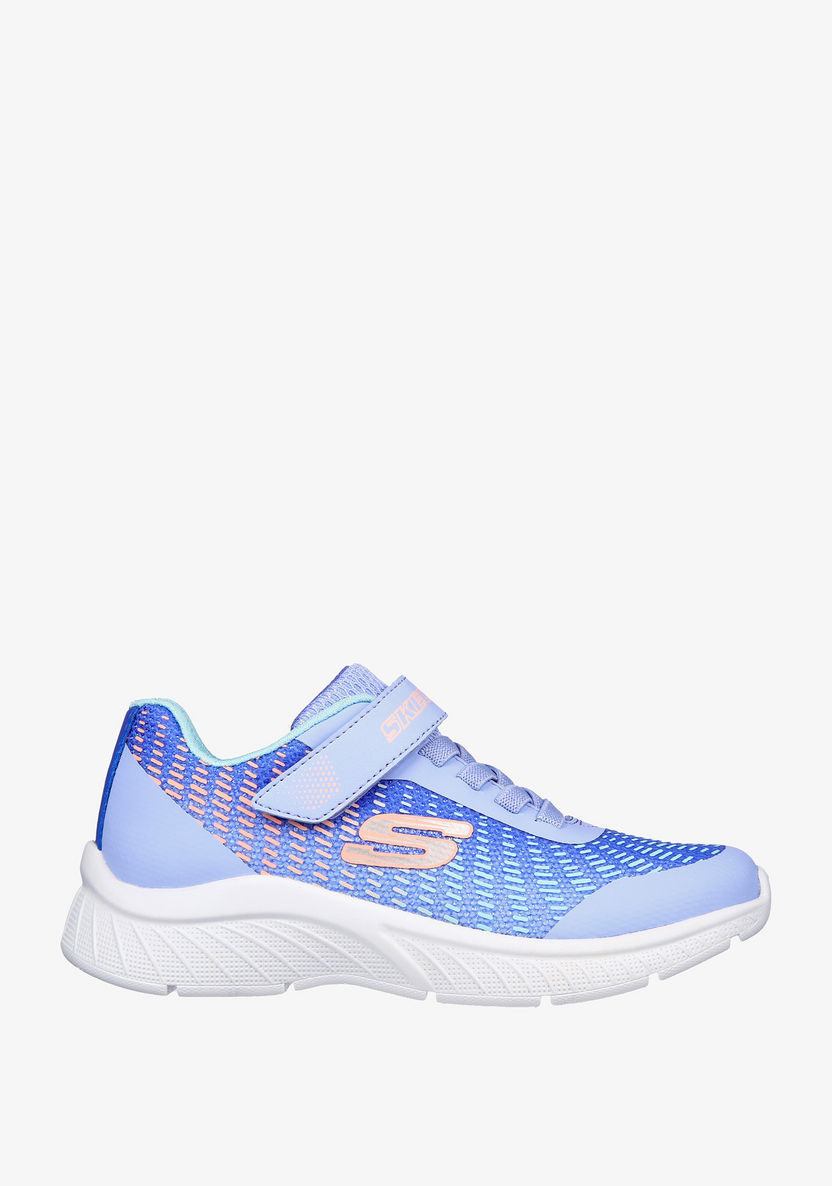 Skechers Girls' Textured Sneakers with Hook and Loop Closure - MICROSPEC PLUS-Girl%27s Sneakers-image-1