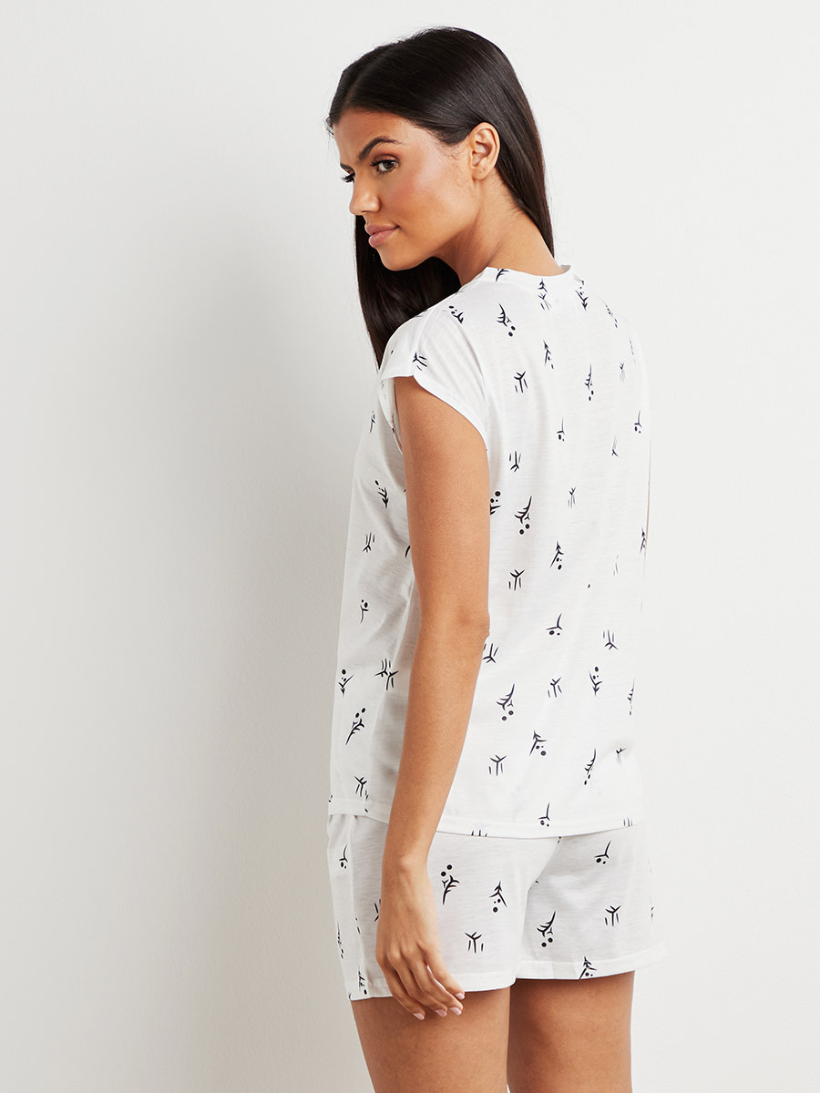 مجموعة من تيشيرت وشورت مطبوع من ستايلي-women-clothing-nightwear-pyjamas-bottoms-image-6