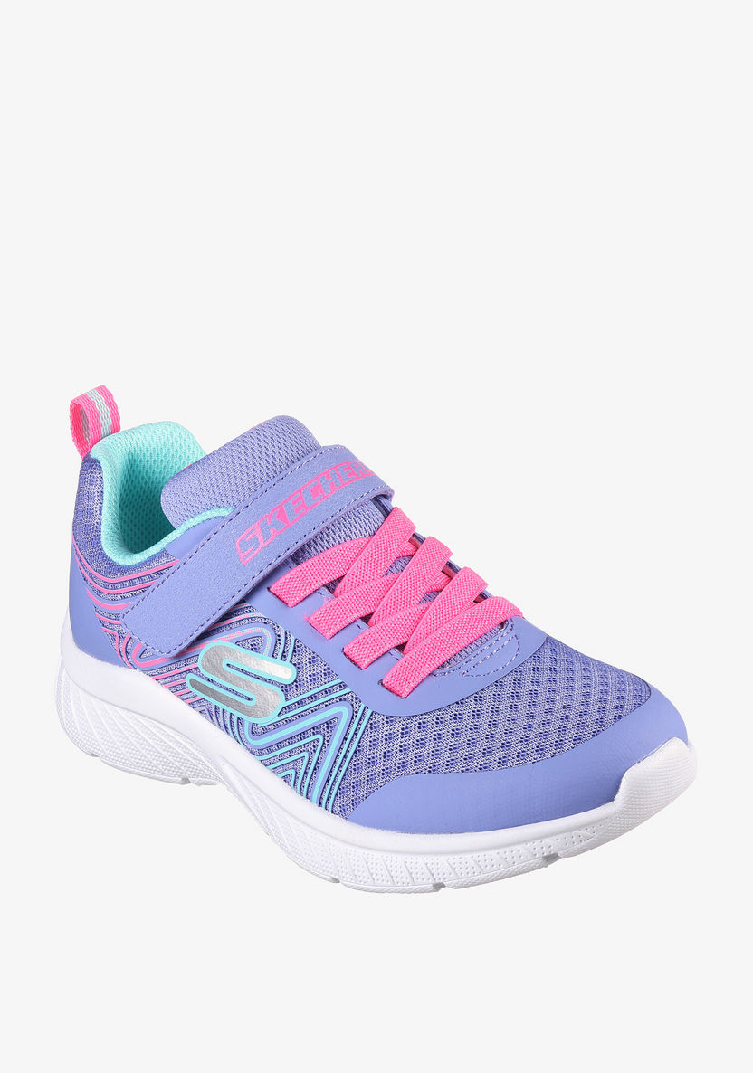 Skechers Girls' Textured Sports Shoes with Hook and Loop Closure - MICROSPEC PLUS-Girl%27s Sports Shoes-image-0