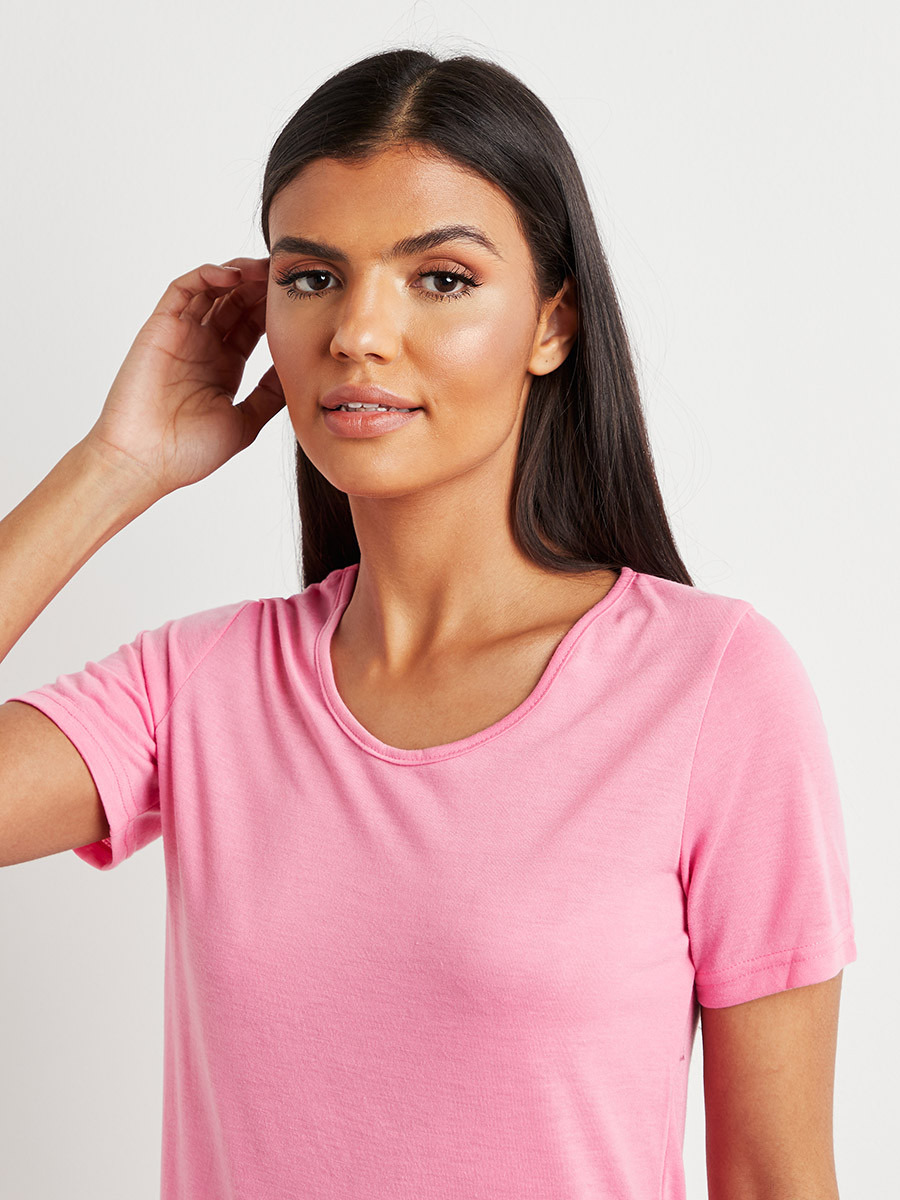 مجموعة من تيشيرت سادة وبنطلون بيجاما من ستايلي-women-clothing-nightwear-pyjamas-longsets-image-3