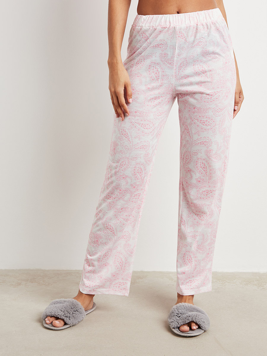 مجموعة من تيشيرت سادة وبنطلون بيجاما من ستايلي-women-clothing-nightwear-pyjamas-longsets-image-4
